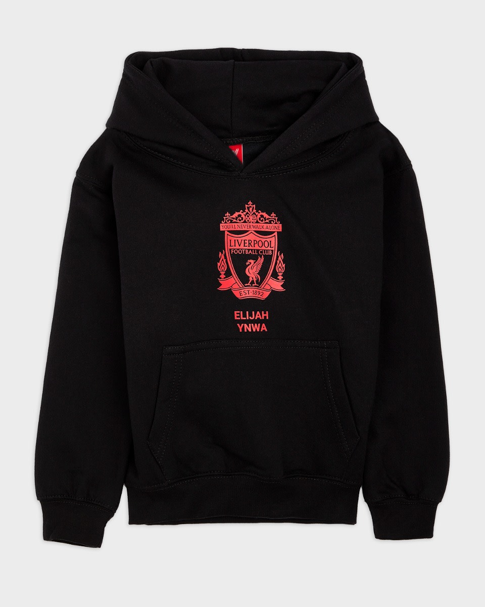 Sweat à capuche noir personnalisé Red Crest du LFC Junior - Image 2
