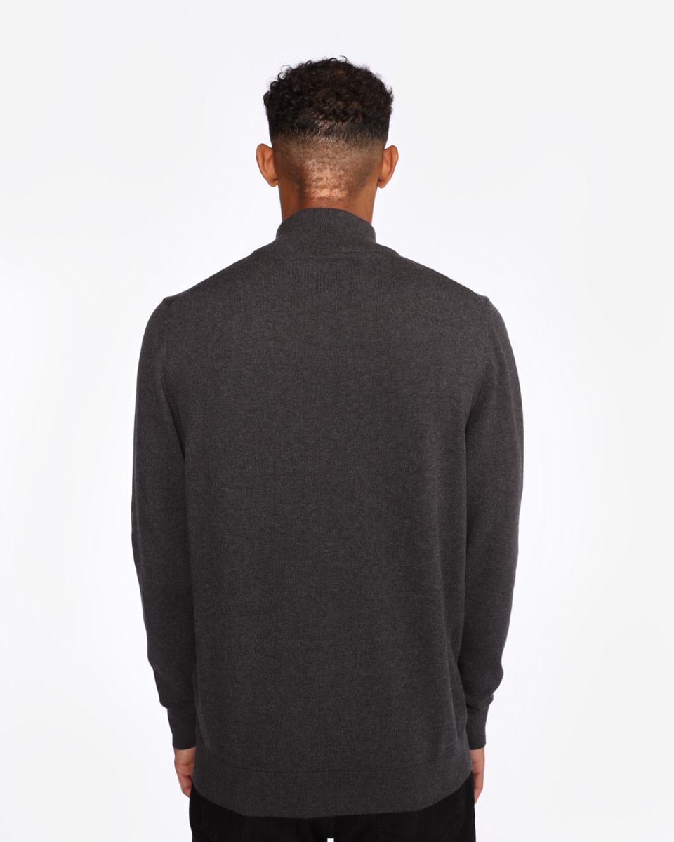 LFC Strickpullover aus Baumwolle mit Viertelreißverschluss Anthrazit - Image 2