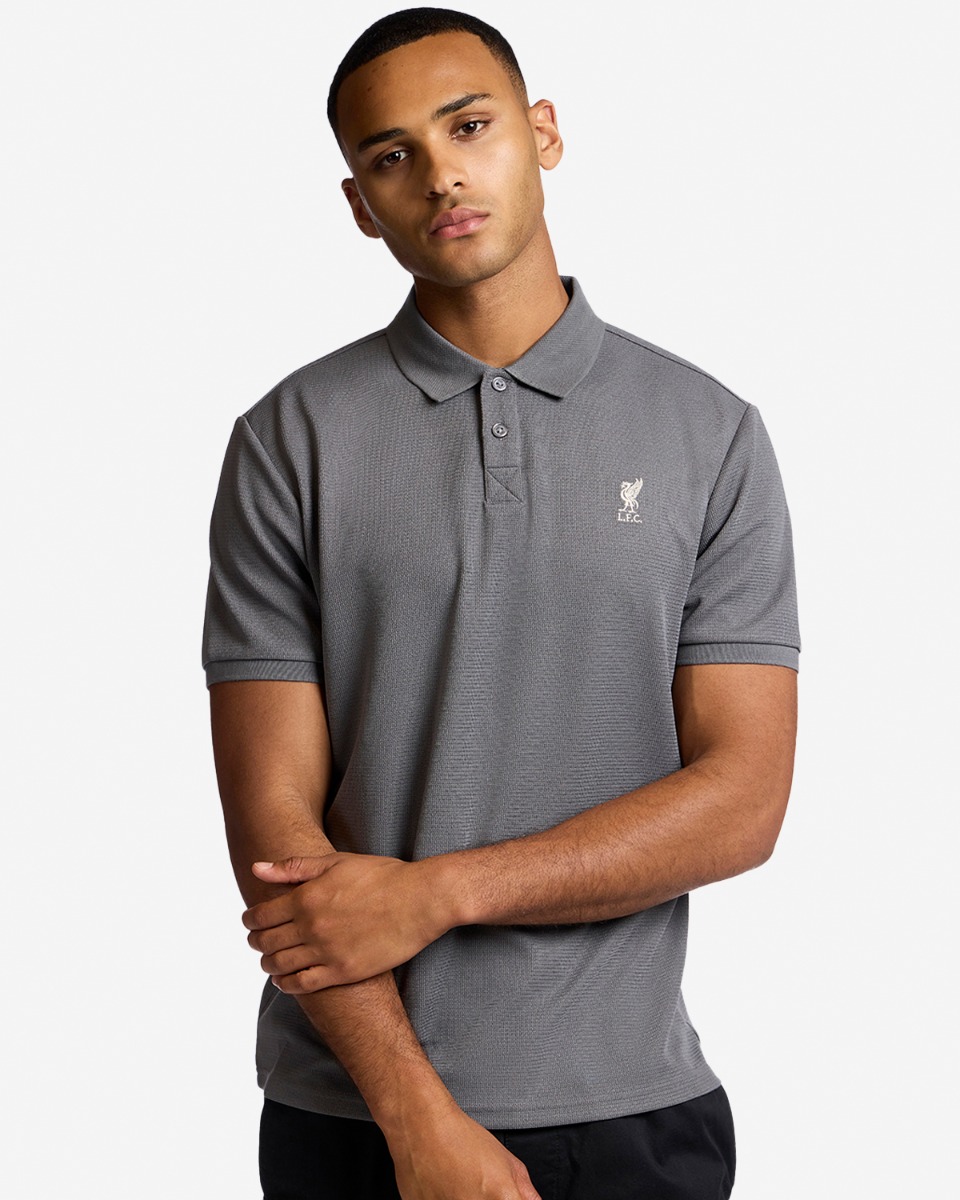 LFC Mens Textured Polo Grey - Image 1