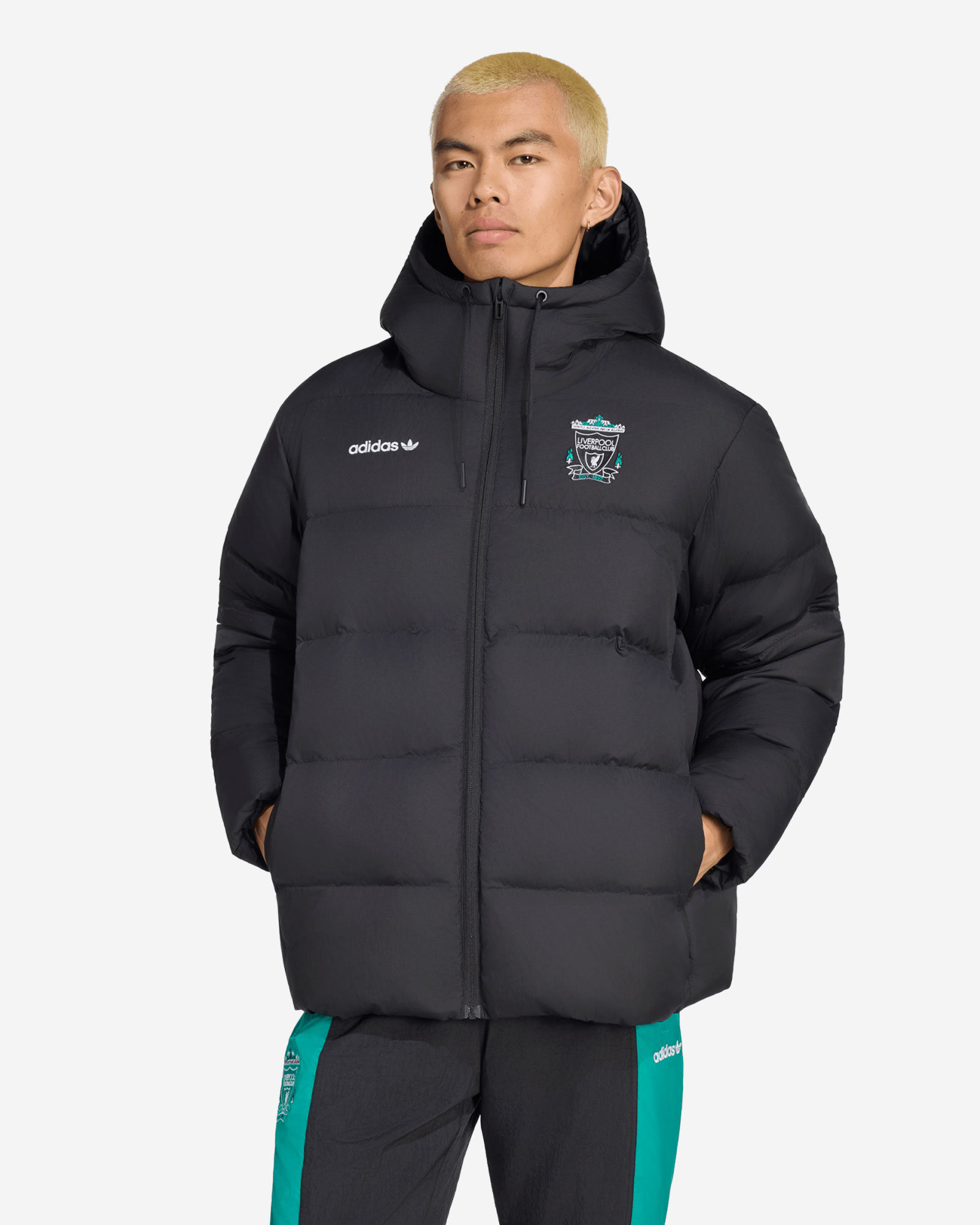 LFC adidas Mens EQT Down Jacket Black - Image 2