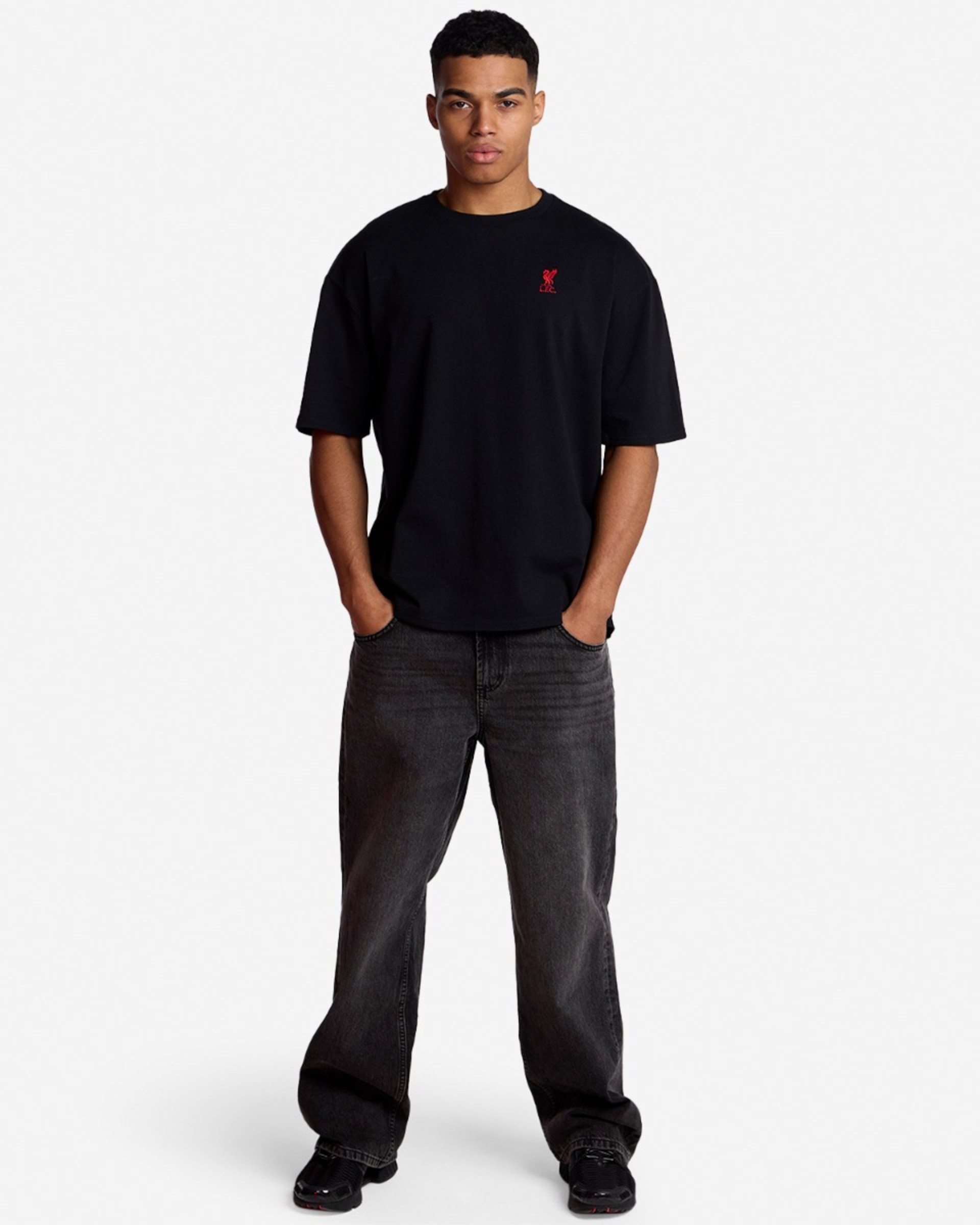 T-shirt surdimensionné LFC Liverbird Emblem pour homme, noir - Image 4