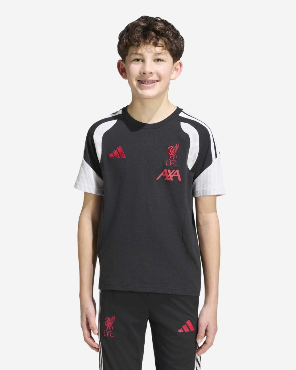 LFC adidas Youth 26/27 Tiro Cotton Tee Black - Image 3