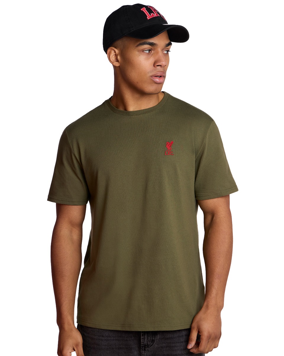 LFC Herre Liverbird Emblem Tee Khaki - Image 1