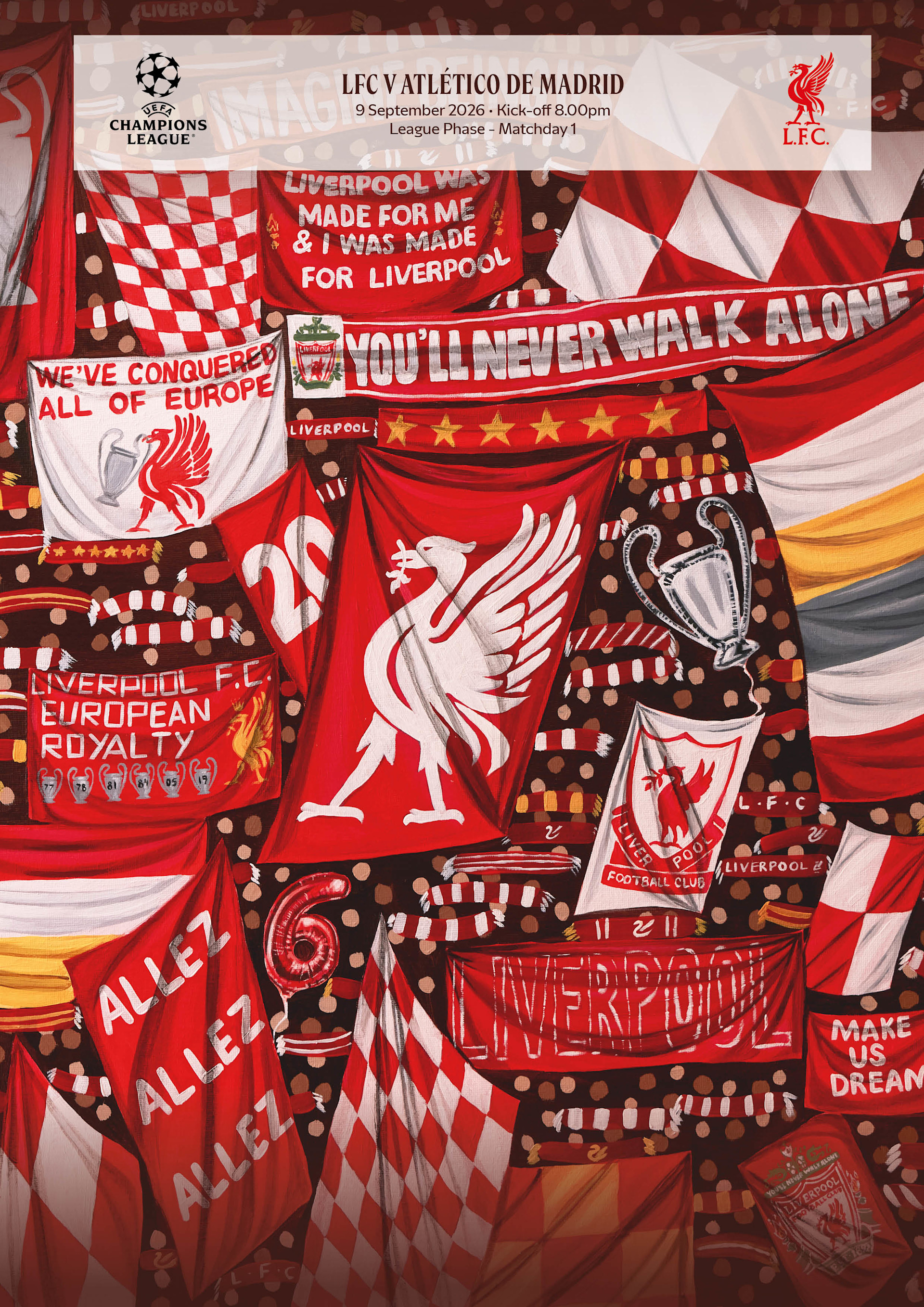 Spieltagsprogramm - LFC gegen Atletico Madrid - Champions League - 09/09/2026 - Image 1