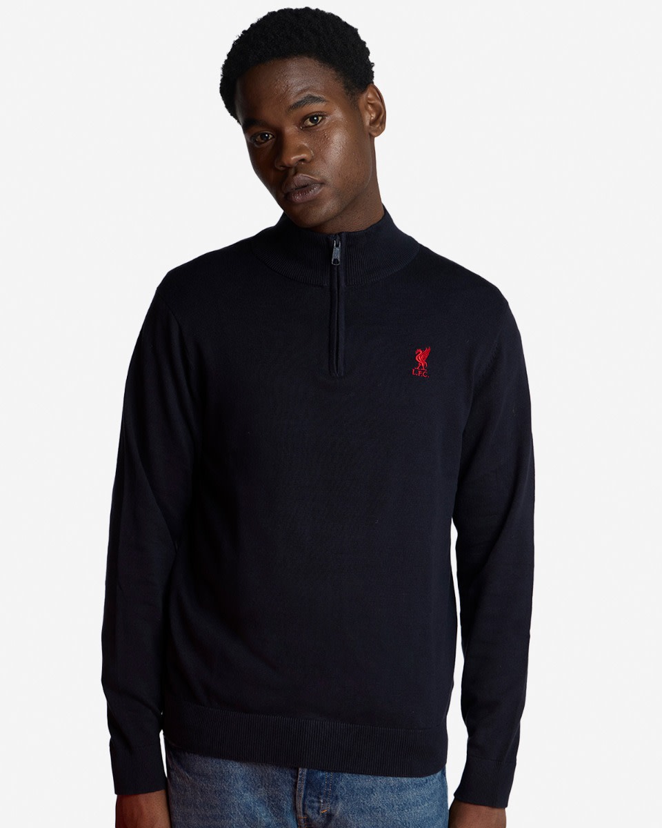 LFC Quarter Zip Knit Cotton Jumper Navy - Image 1