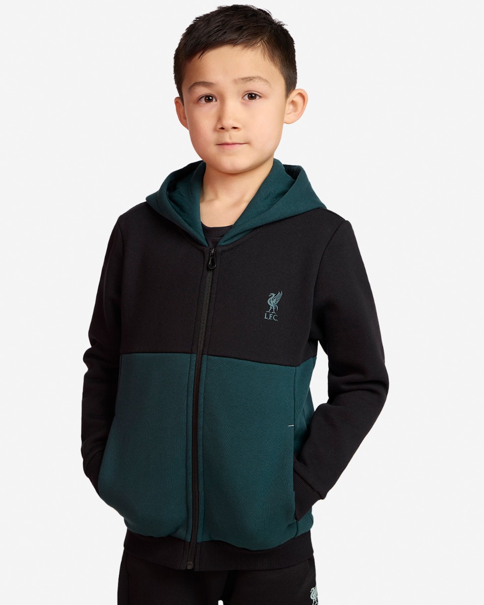LFC Juniors Zip Through Hoodie Black - Image 1