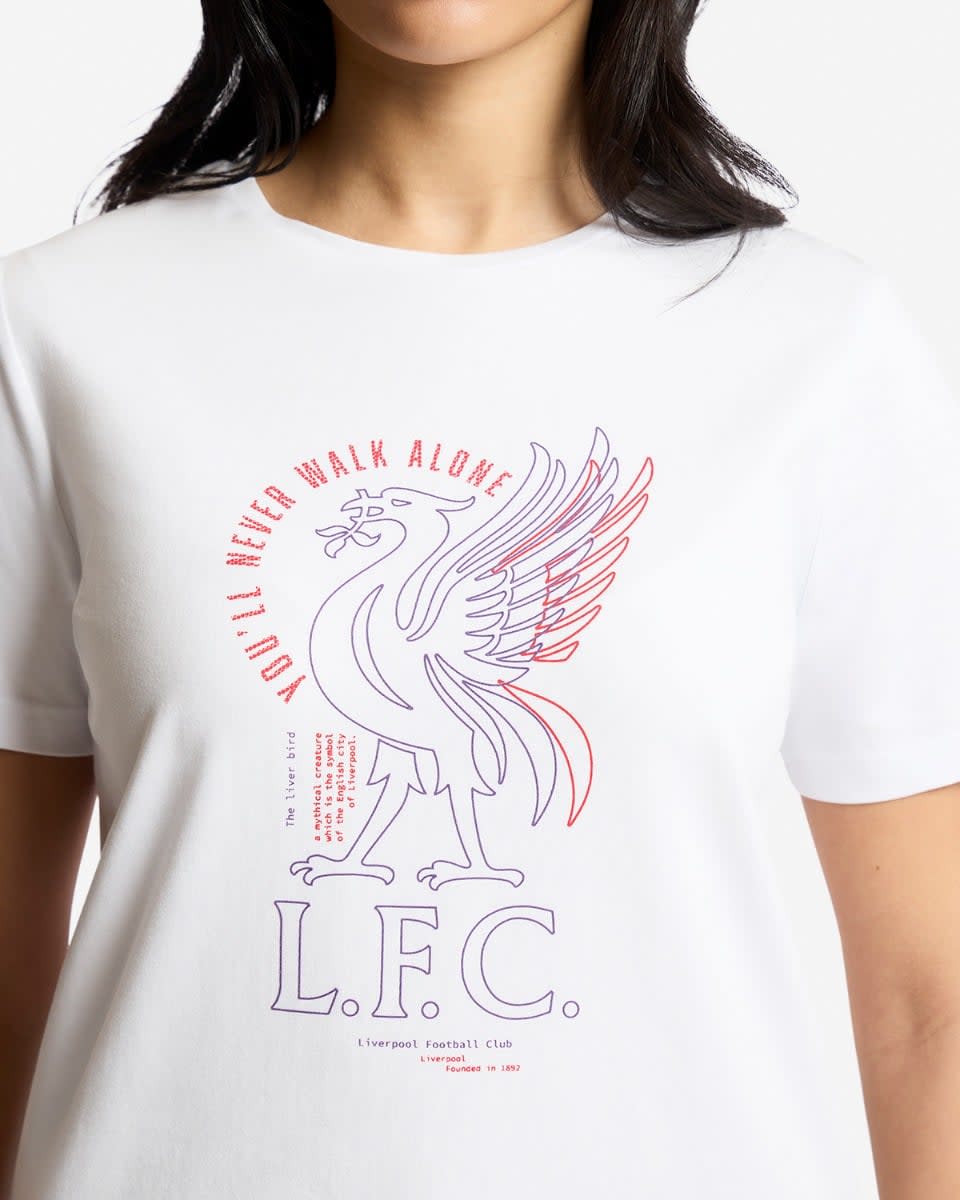 LFC Womens Liverbird Line Tee White - Image 2