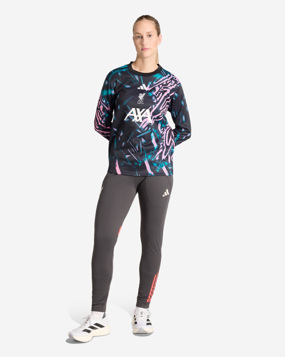 LFC adidas Womens 25/26 Pre-Match Long Sleeve Top Black - Image 3
