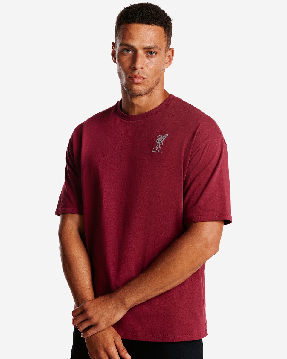 LFC Mens Oversized YNWA Back Print Tee Cherry - Image 2