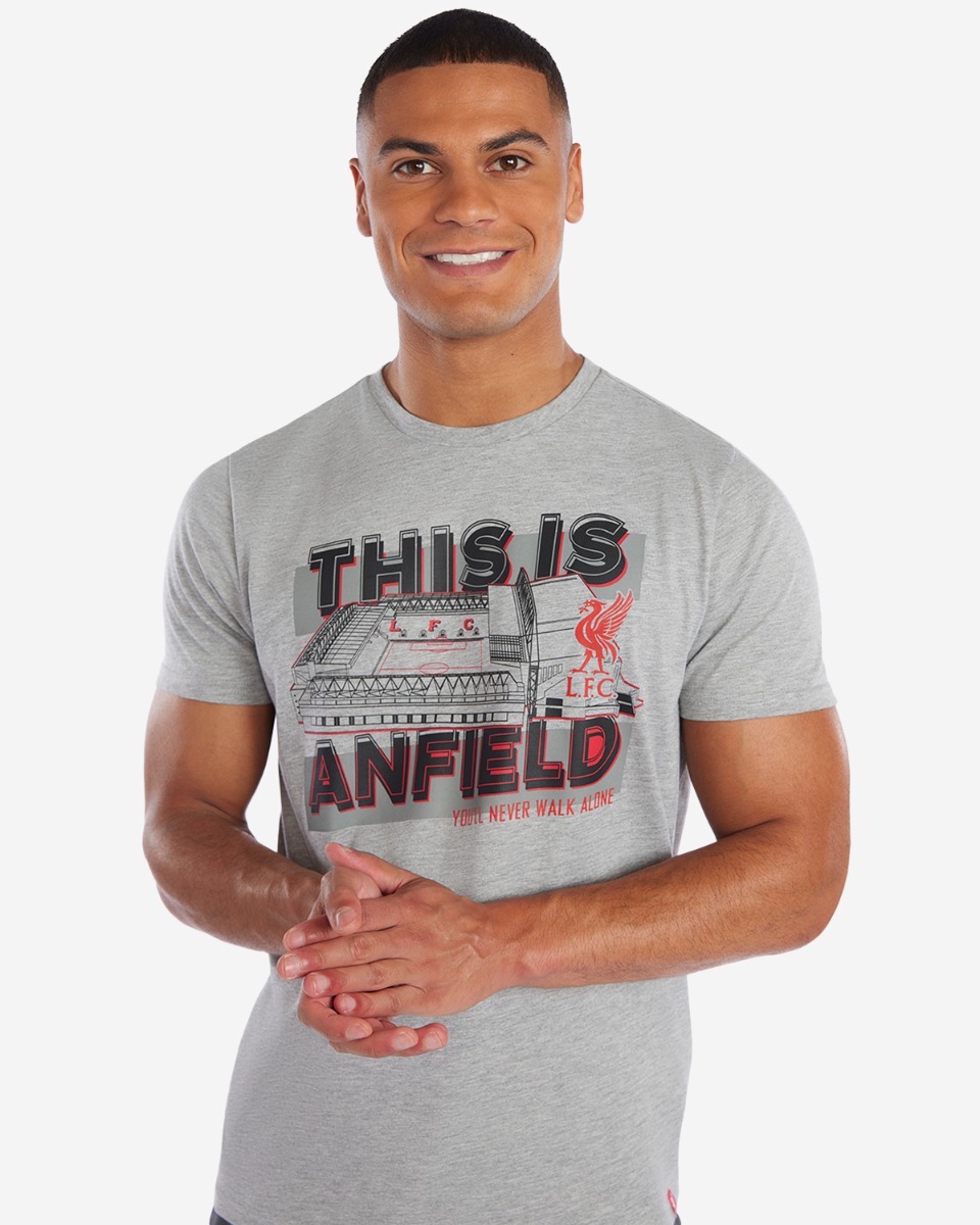 LFC 男式安菲尔德 YNWA T 恤灰色混色 - Image 2