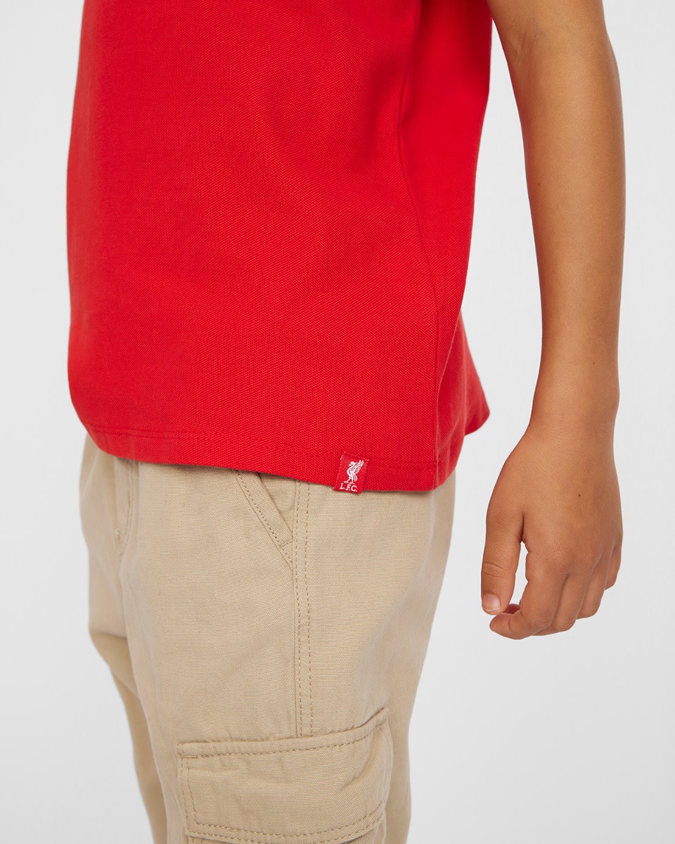 LFC Junior Short Sleeve Red Polo - Image 3