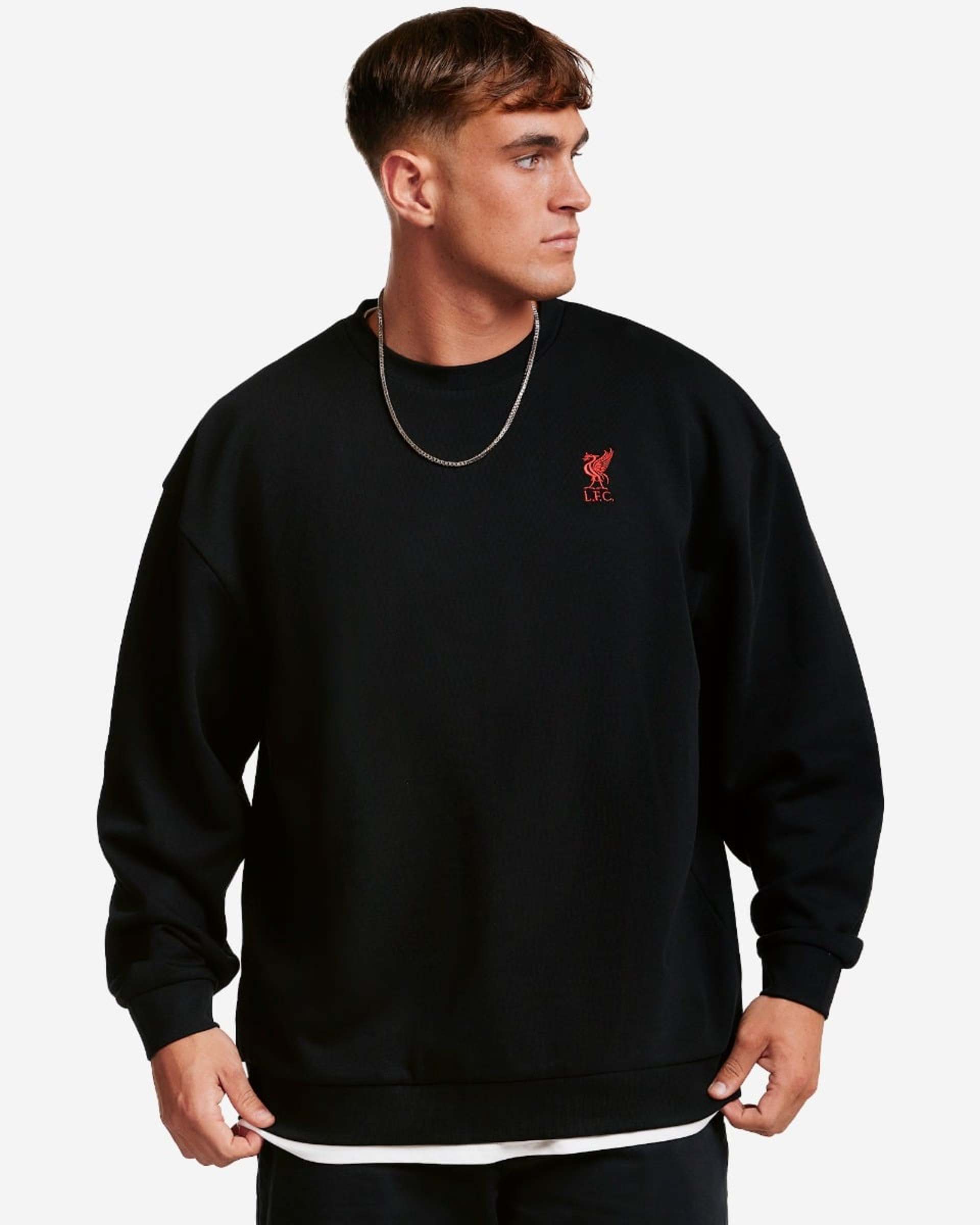 LFC Herren-Sweatshirt mit Rundhalsausschnitt in Übergröße, Schwarz - Image 1