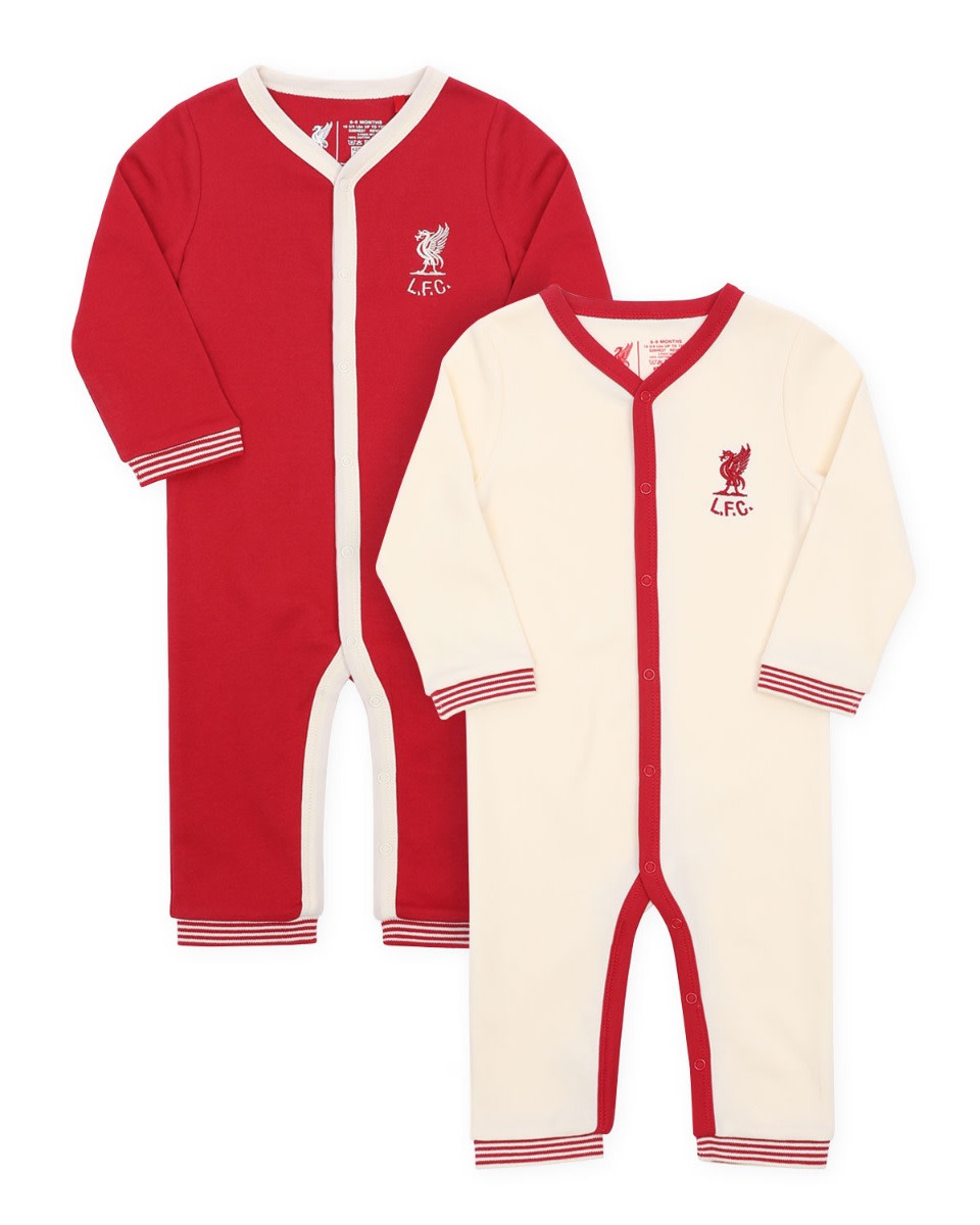 LFC Baby 2Pk Shankly Sleepsuits Red - Image 1