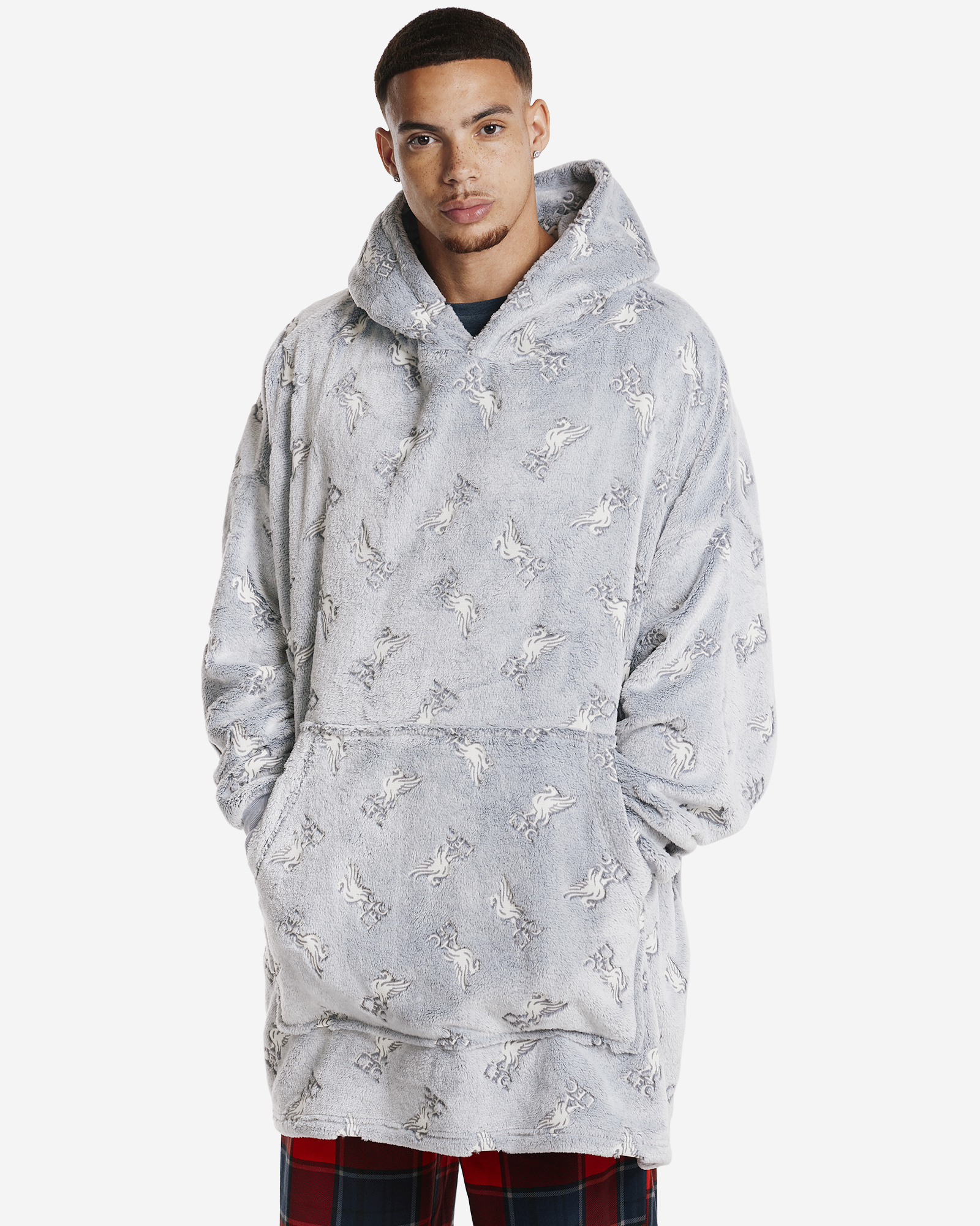 LFC Adults All Over Print Robe Hoodie Grå - Image 1
