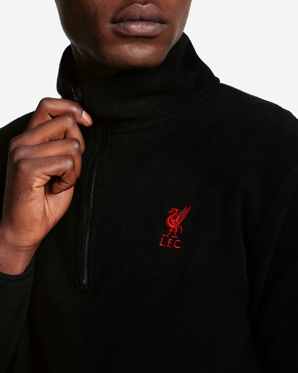 LFC Herren-Fleecejacke mit Viertelreißverschluss, Schwarz - Image 2