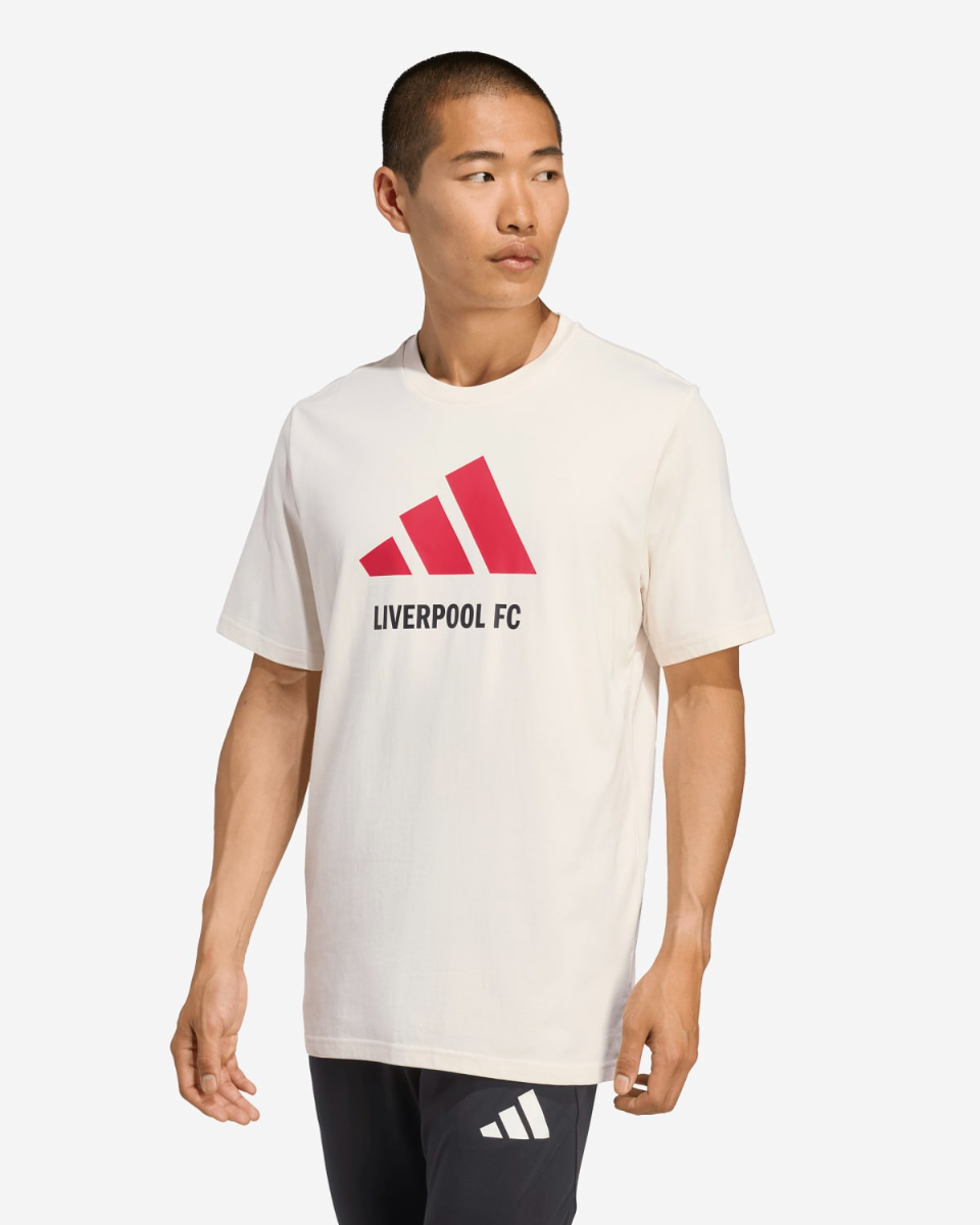 LFC adidas Adults 25/26 Graphic Tee White - Image 1