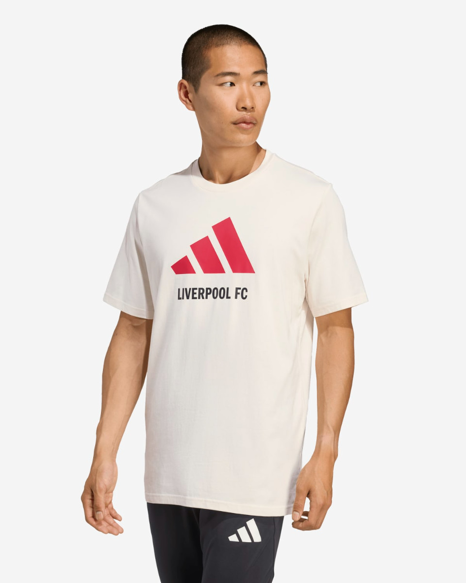LFC adidas Adults 25/26 Graphic Tee White - Image 1