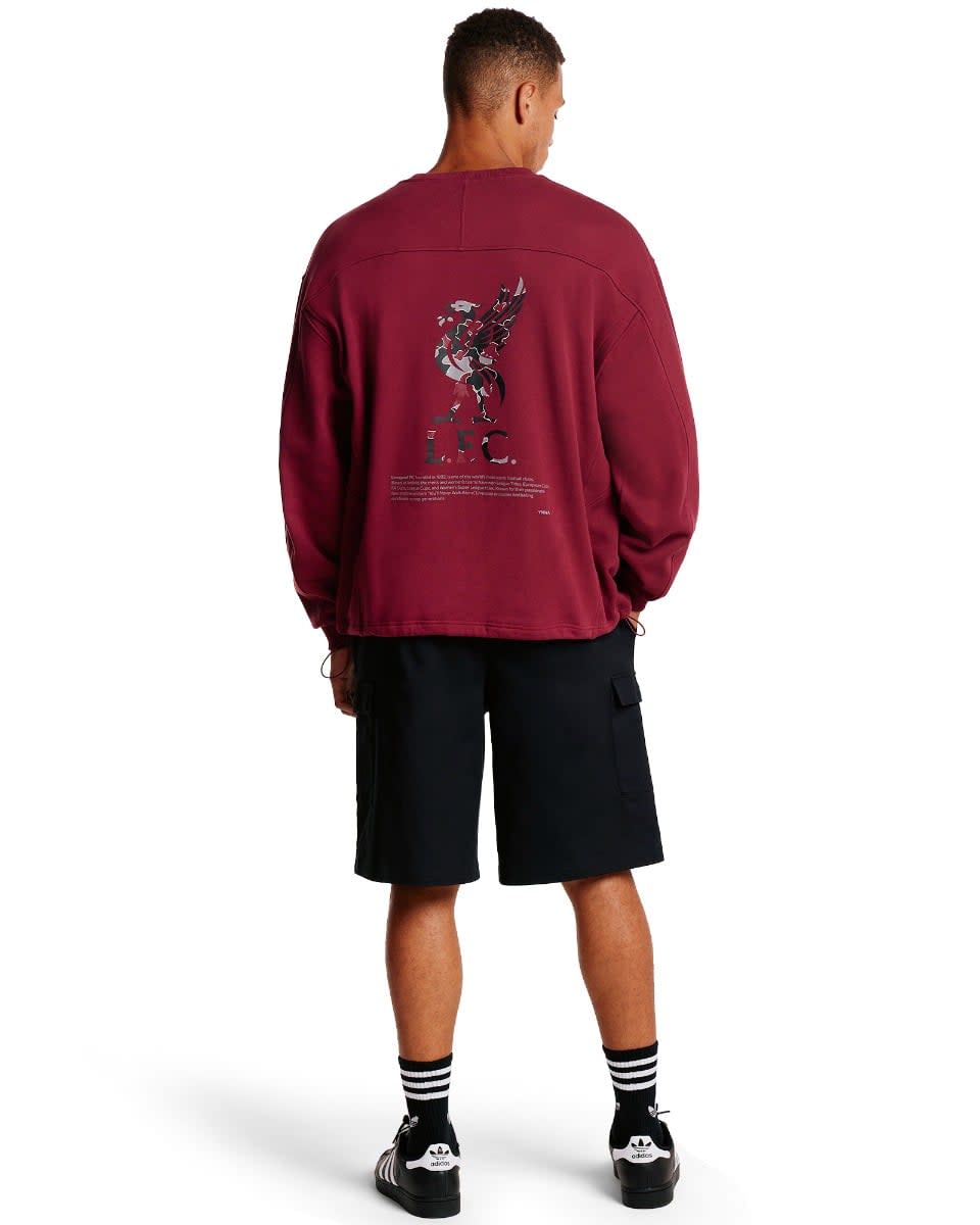 LFC Mens Oversized YNWA Toggle Sweat Cherry - Image 4