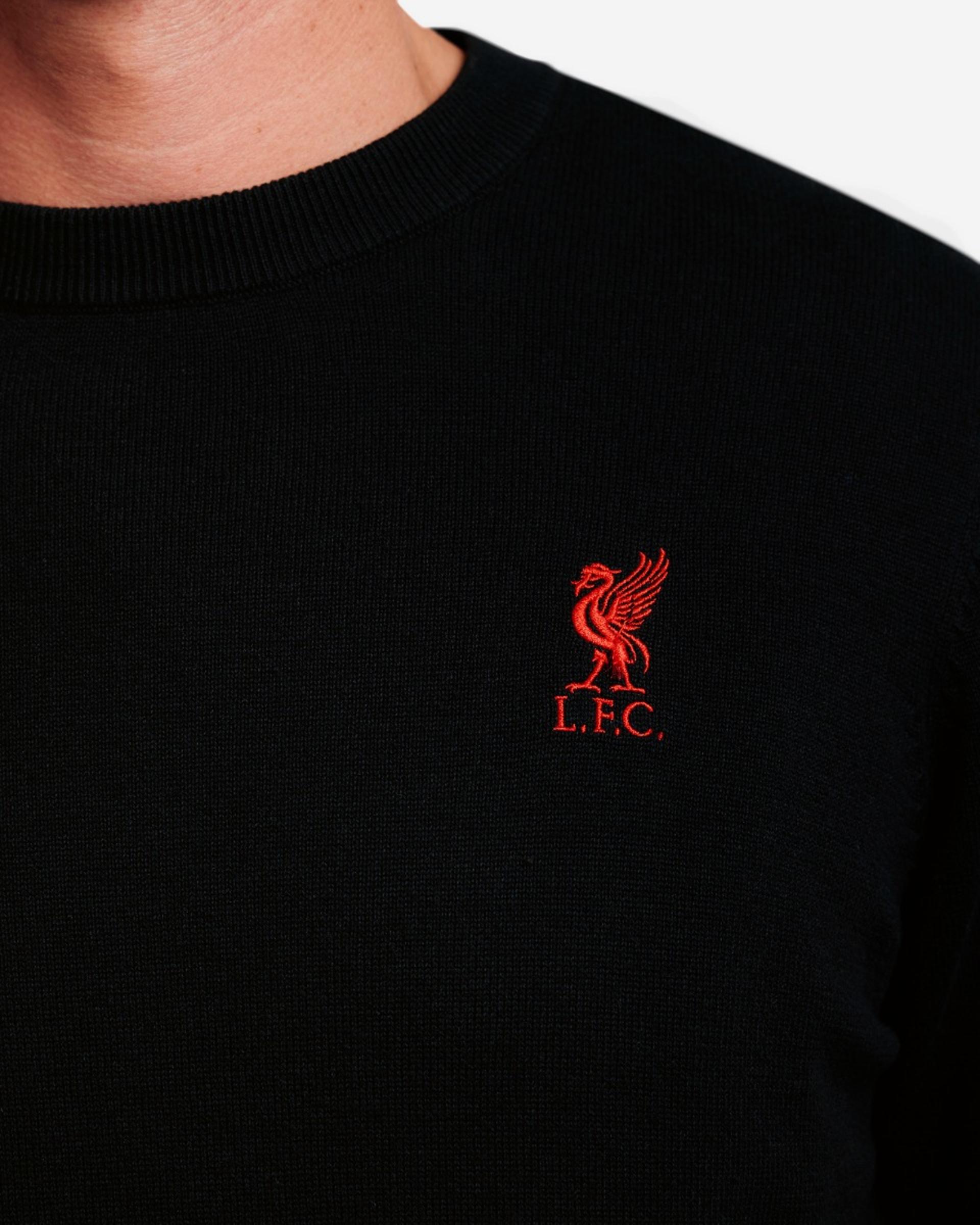 LFC Herre Crew Neck Striksweatshirt Sort - Image 2