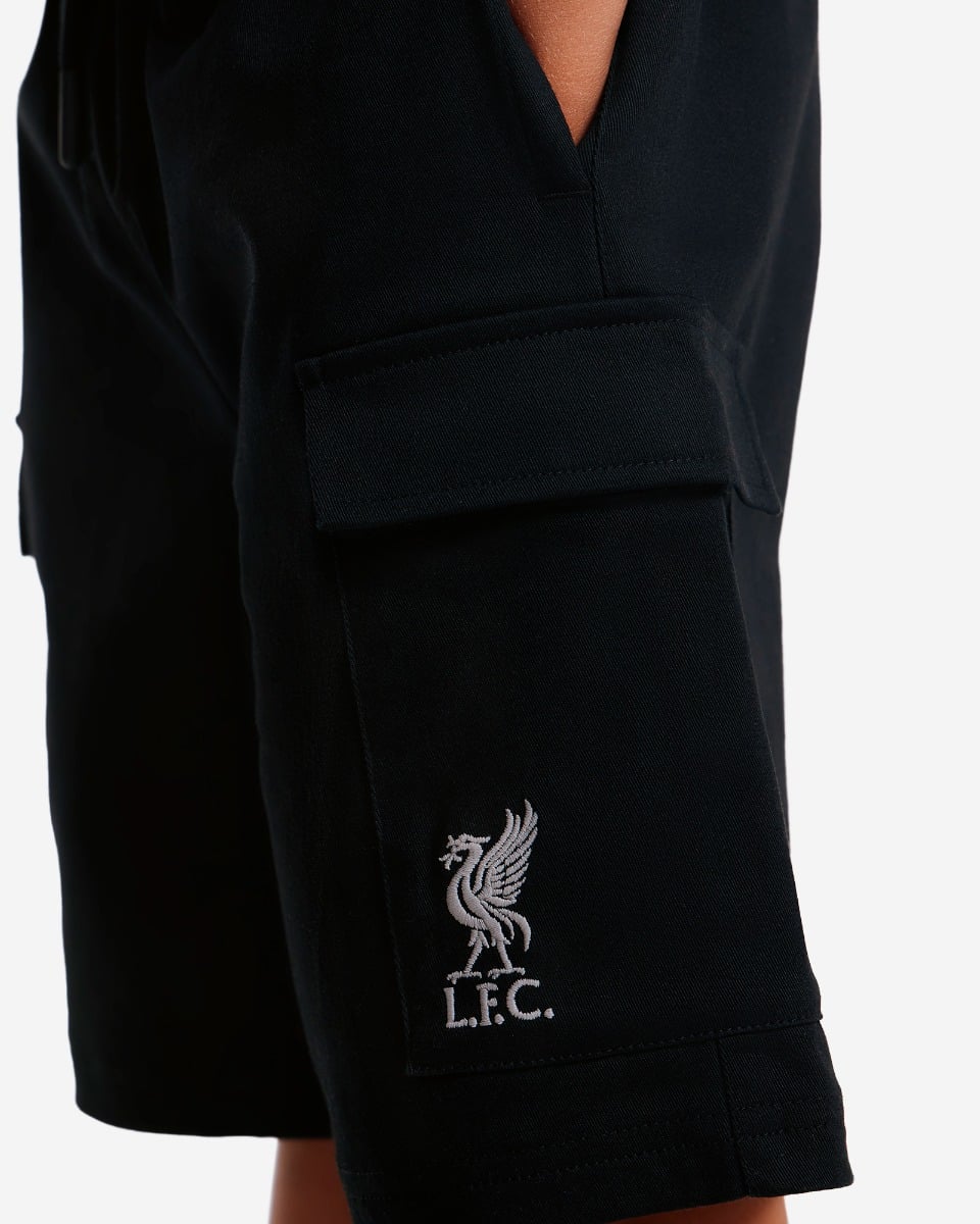 กางเกงขาสั้นผ้าใบ LFC Juniors สีดำ - Image 2