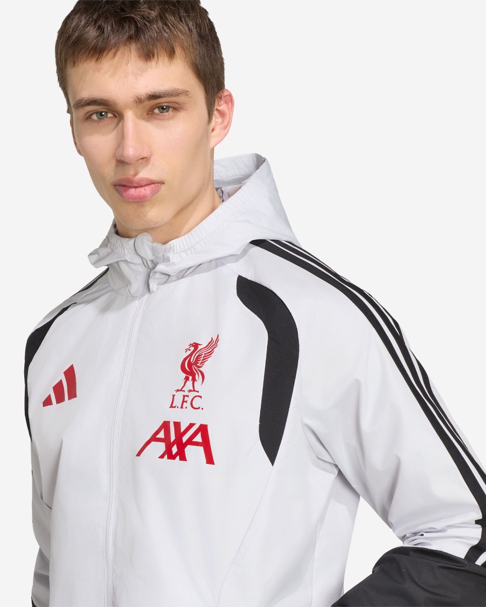 LFC adidas Mens 26/27 Tiro All-Weather Jacket Dash Grey