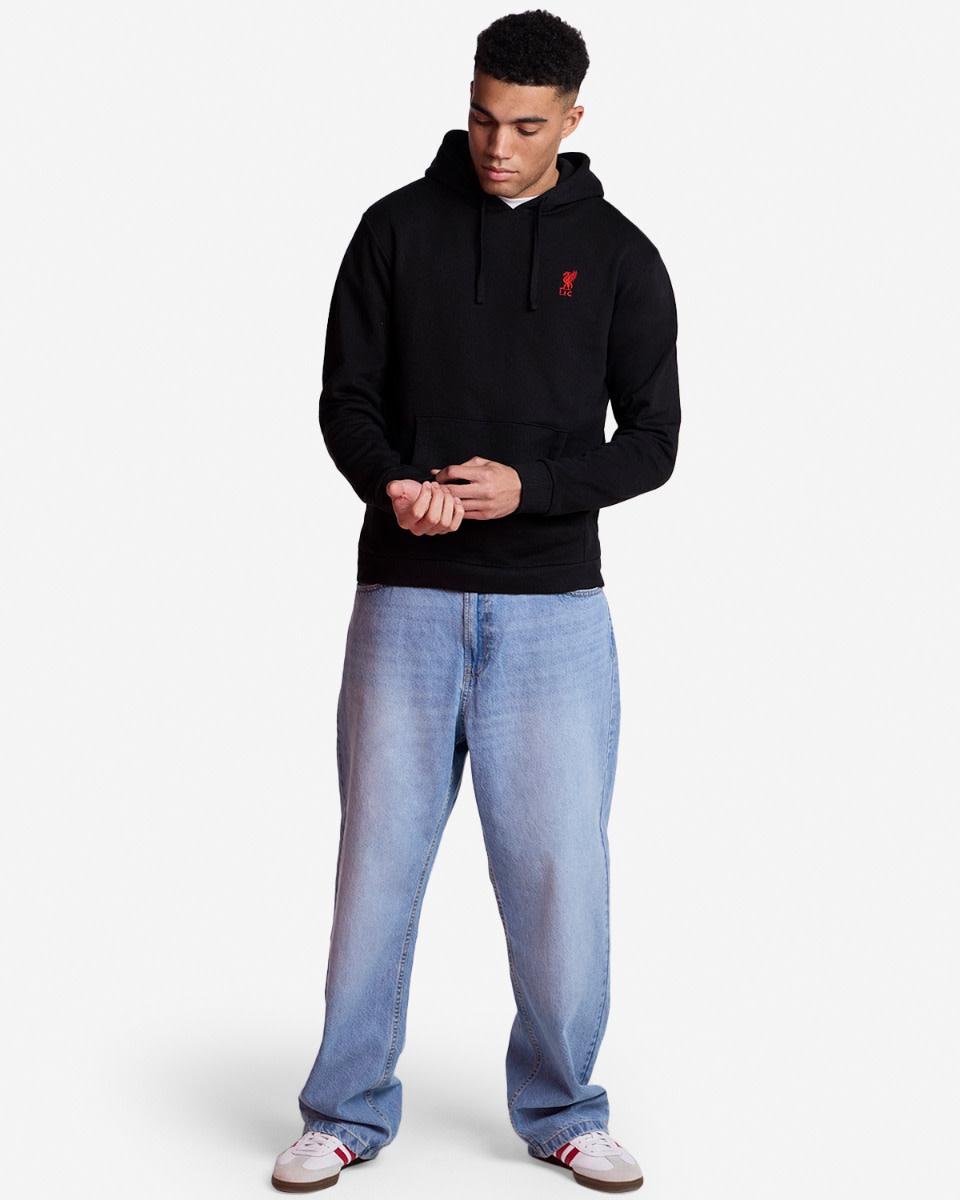 LFC メンズロゴオーバーヘッドパーカーブラック - Image 4