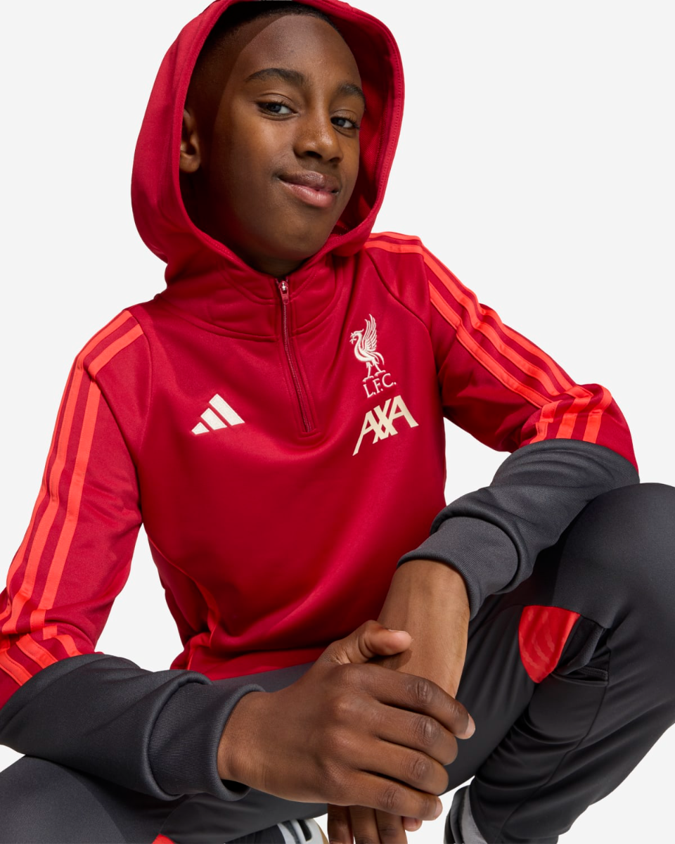 LFC adidas Juniors 25/26 Träningshuvtröja Röd - Image 4