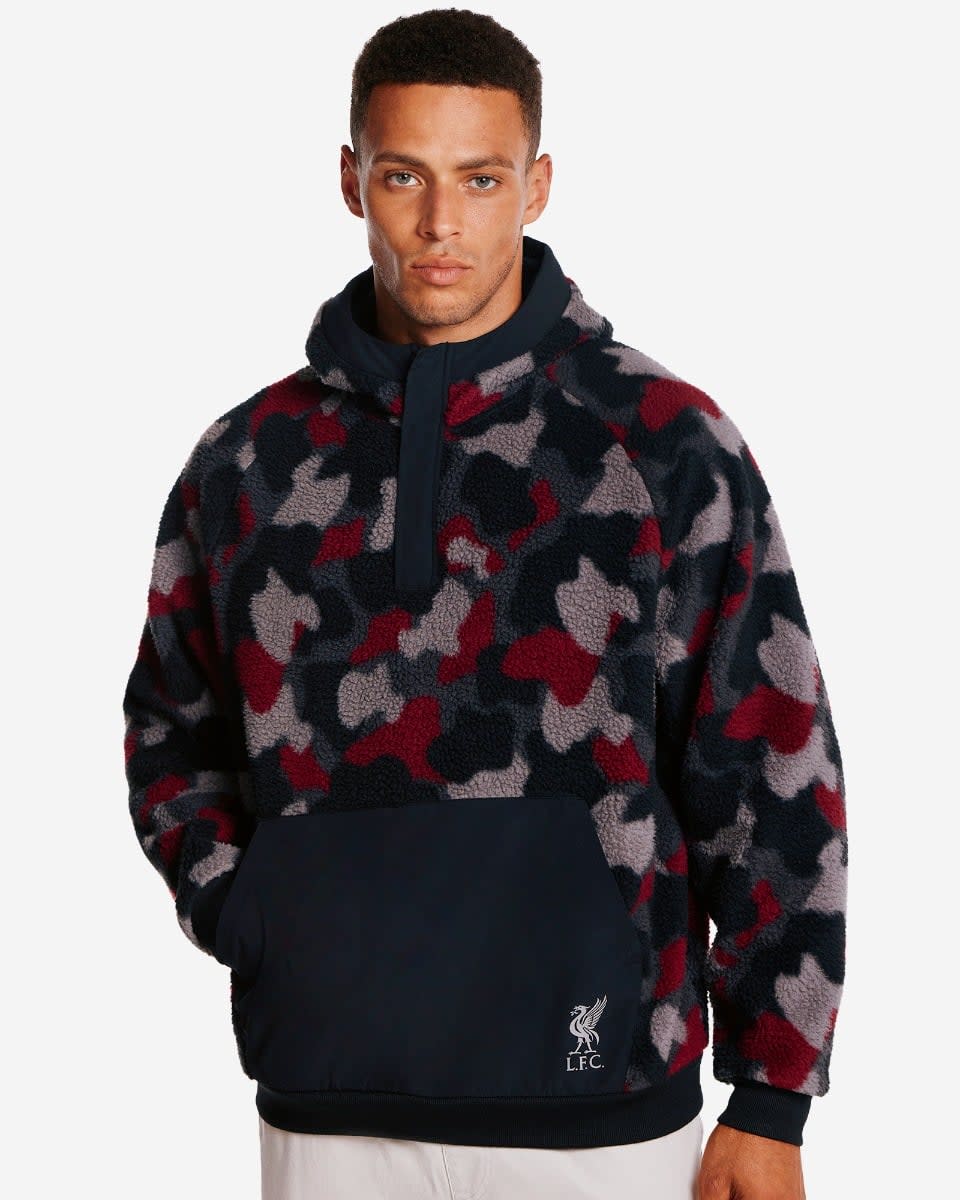 LFC Mens Oversized YNWA Fleece Hoodie Grey - Image 2