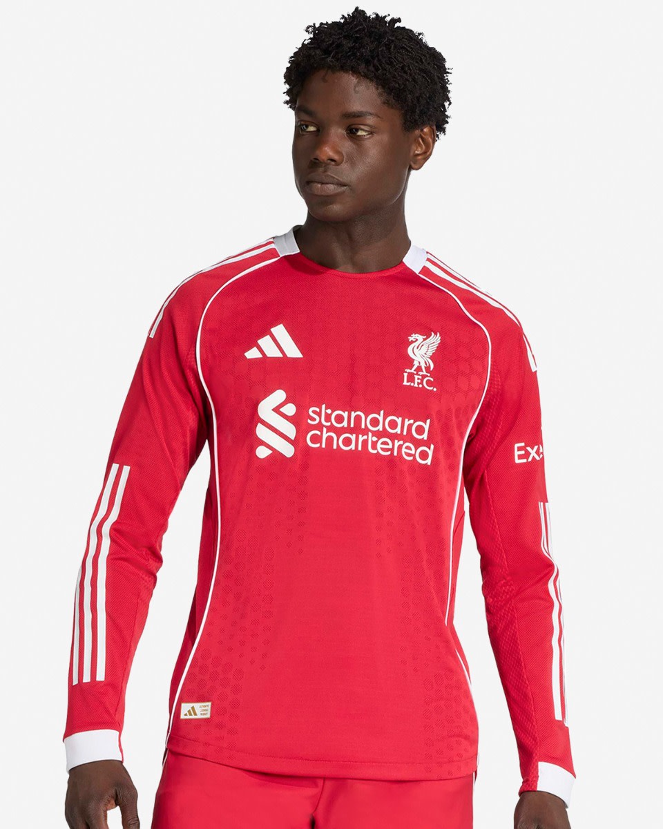 LFC adidas Mens 25/26 Authentic Home Long Sleeve Jersey - Image 1