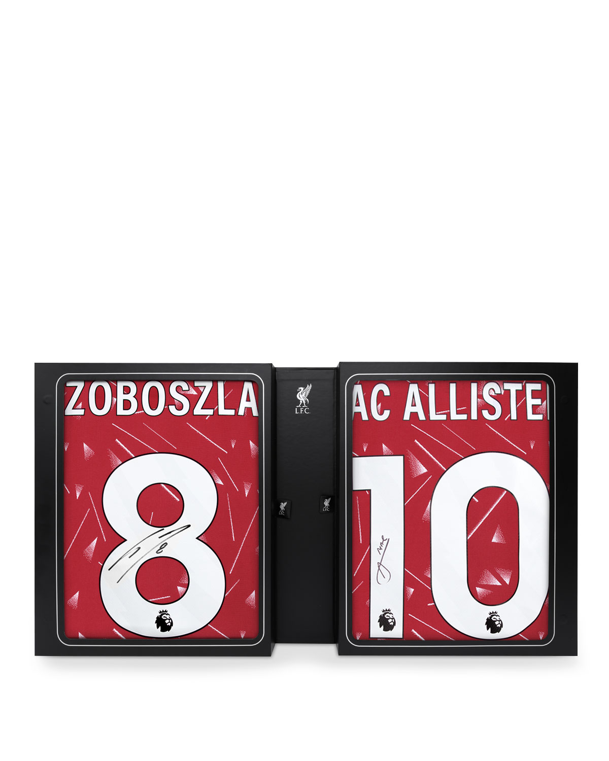 Szoboszlai & Mac Allister 26/27 signierte Doppelbox-Shirts von LFC - Image 1