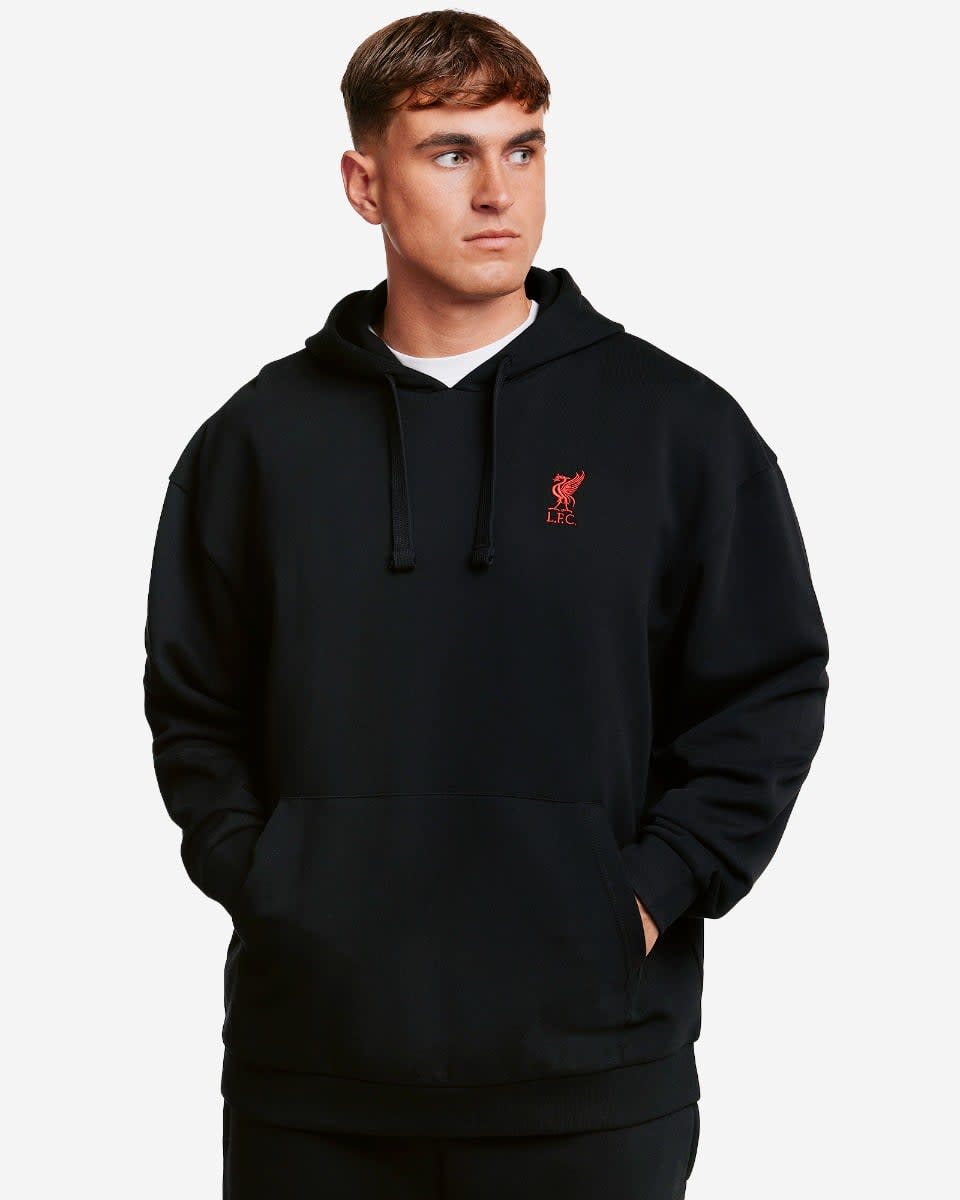 LFC Mens Overhead Oversized Logo Hoodie Black - Image 3