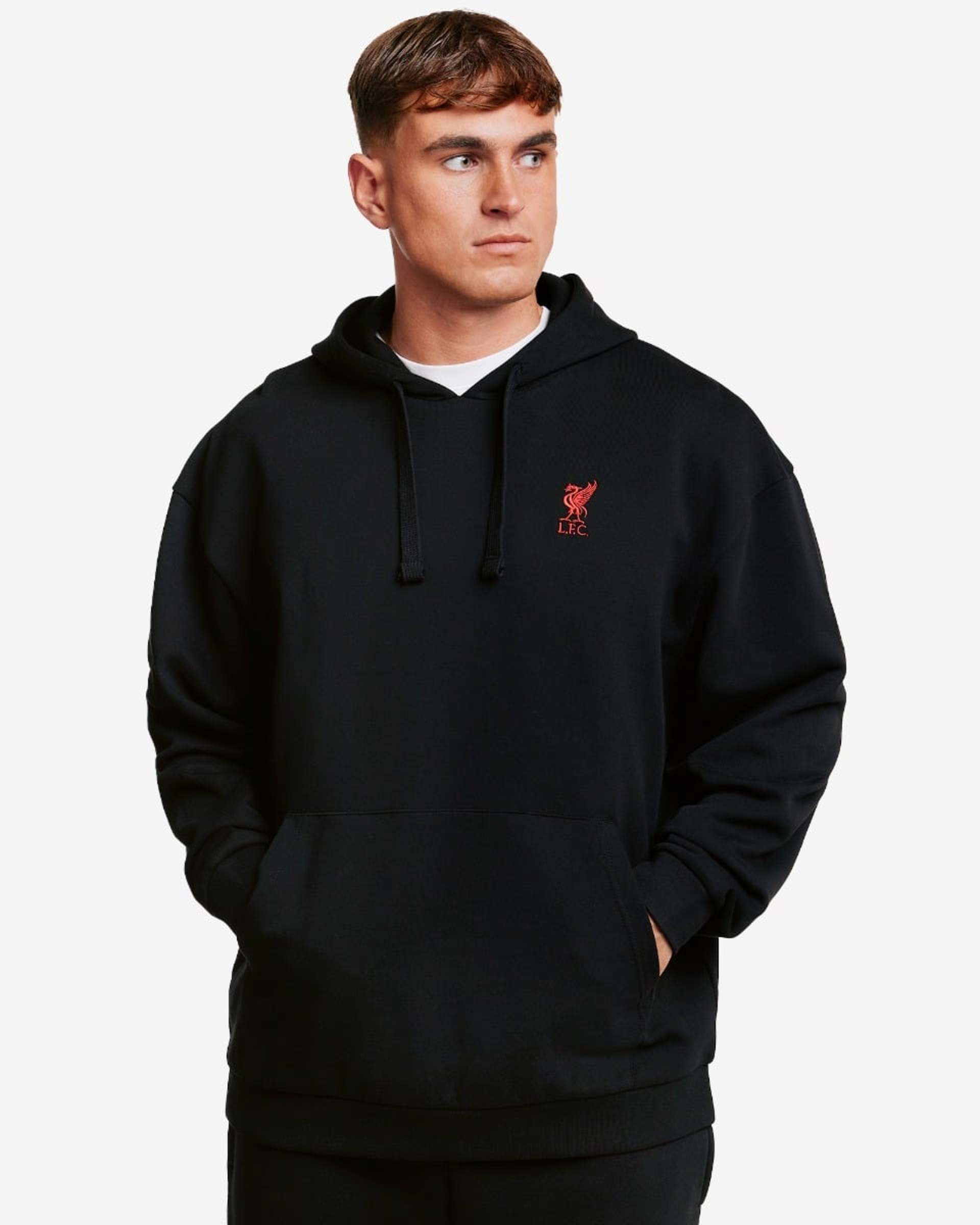 Chandail à capuchon surdimensionné LFC avec logo oversize pour homme, noir - Image 3