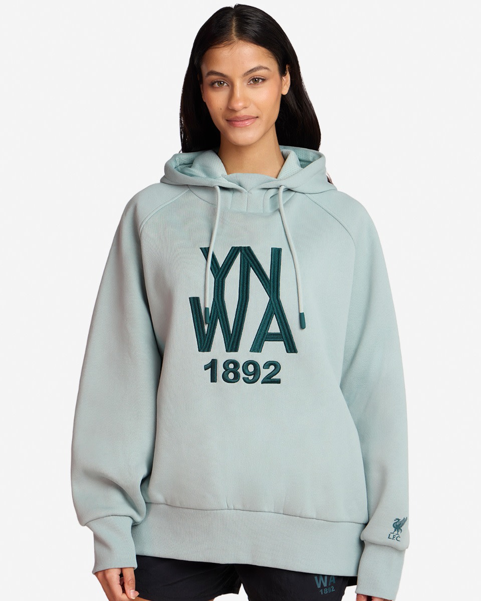 LFC Womens Oversized YNWA Emblem Hoodie Green - Image 1
