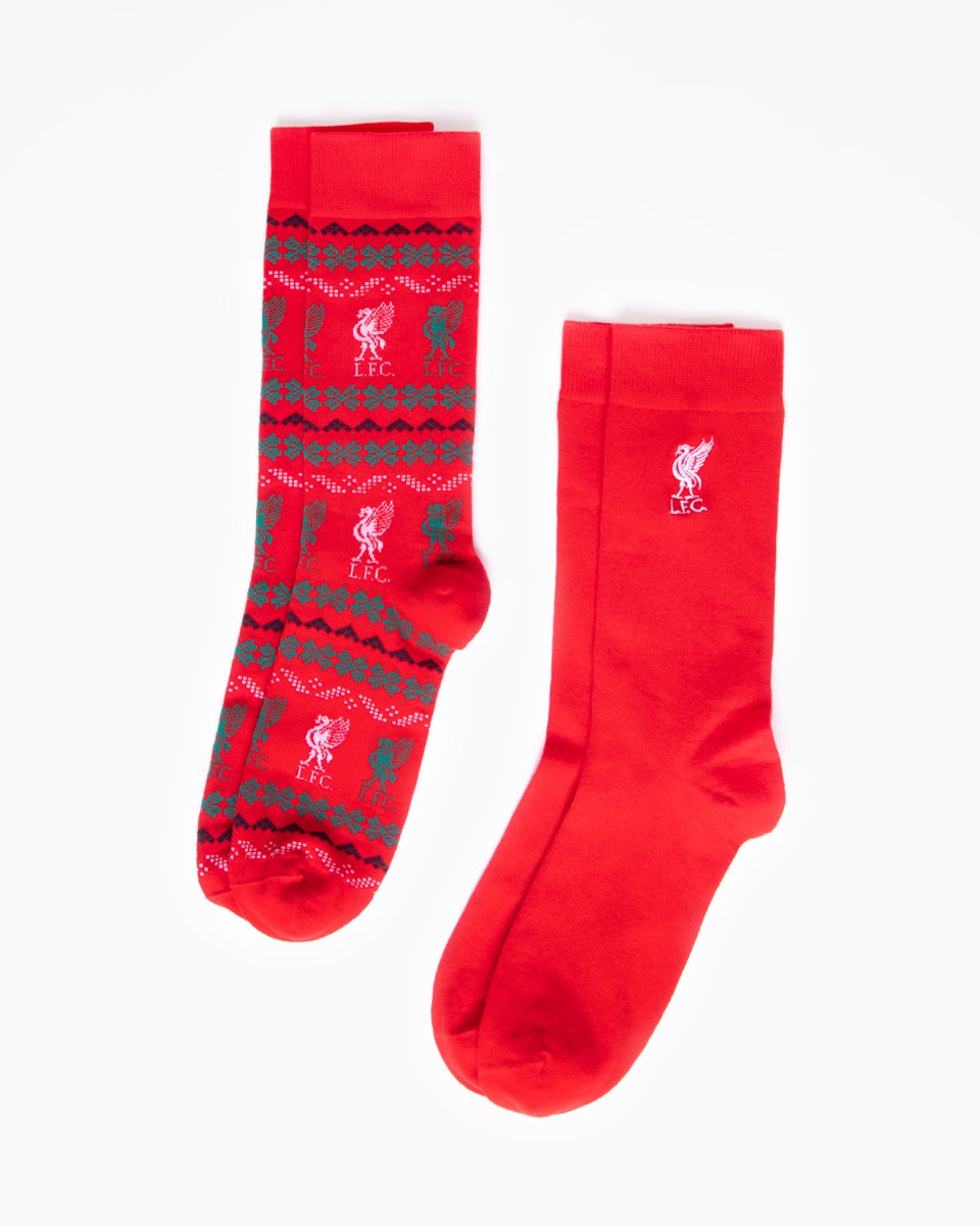LFC 2pk Fairisle Christmas Socks - Image 1
