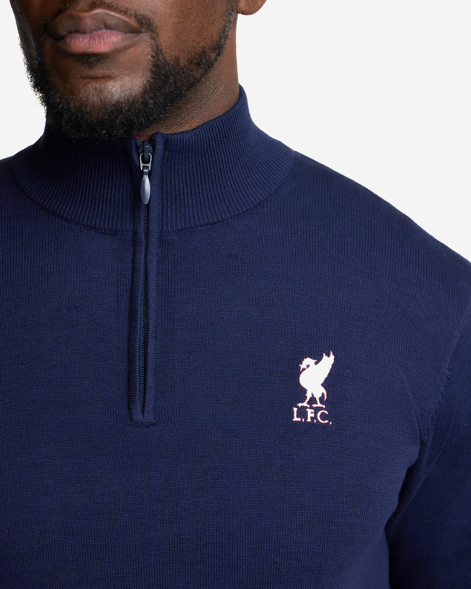 LFC 男式四分之一拉链针织毛衣海军蓝 - Image 3