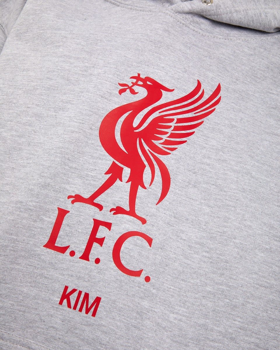 LFC Red Liverbird Personalised Grey Hoody - Image 3