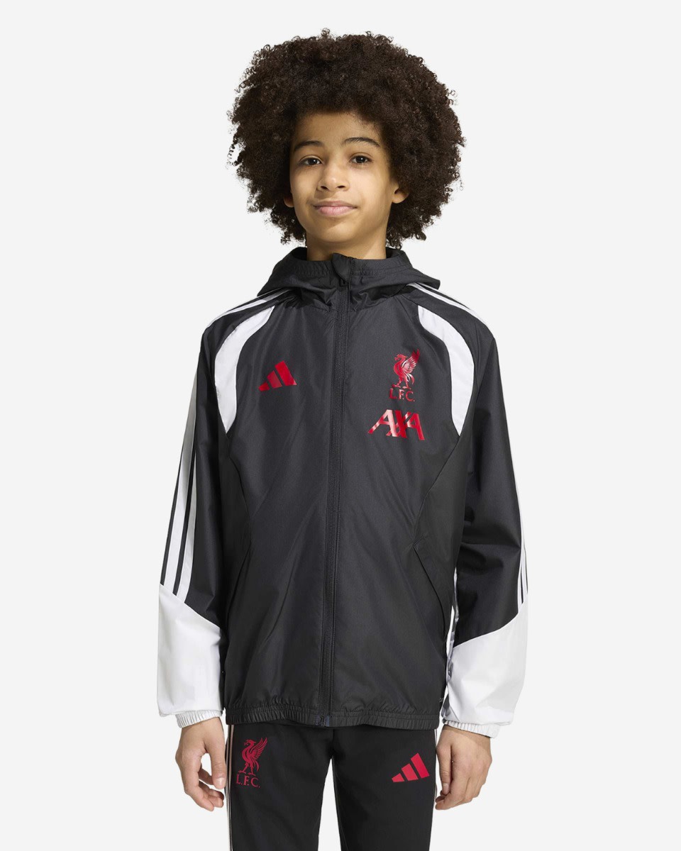 LFC adidas Youth 26/27 เสื้อแจ็คเก็ตทุกสภาพอากาศ รุ่น Tiro สีดำ - Image 3