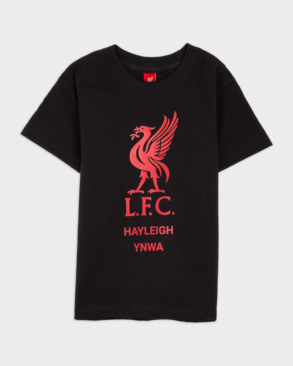 LFC Junior Red Liverbird Personalised Black Tee - Image 2