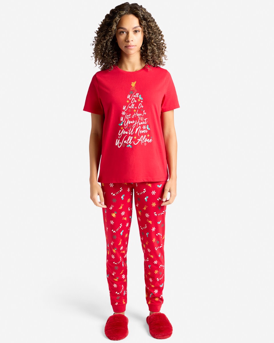 LFC Womens Christmas Pyjamas Red - Image 1
