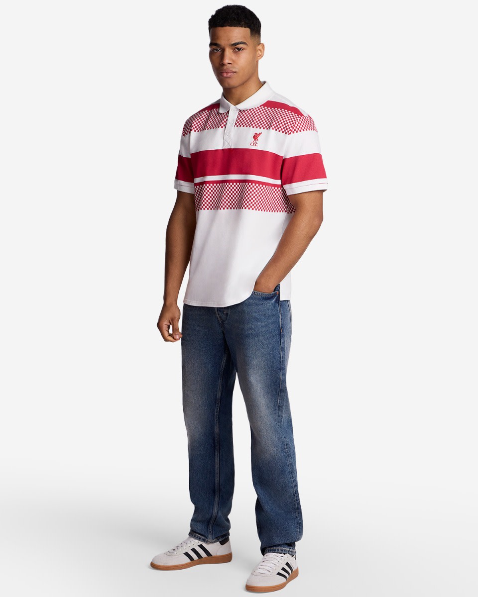 LFC Adults Stripe Polo Shirt White - Image 4