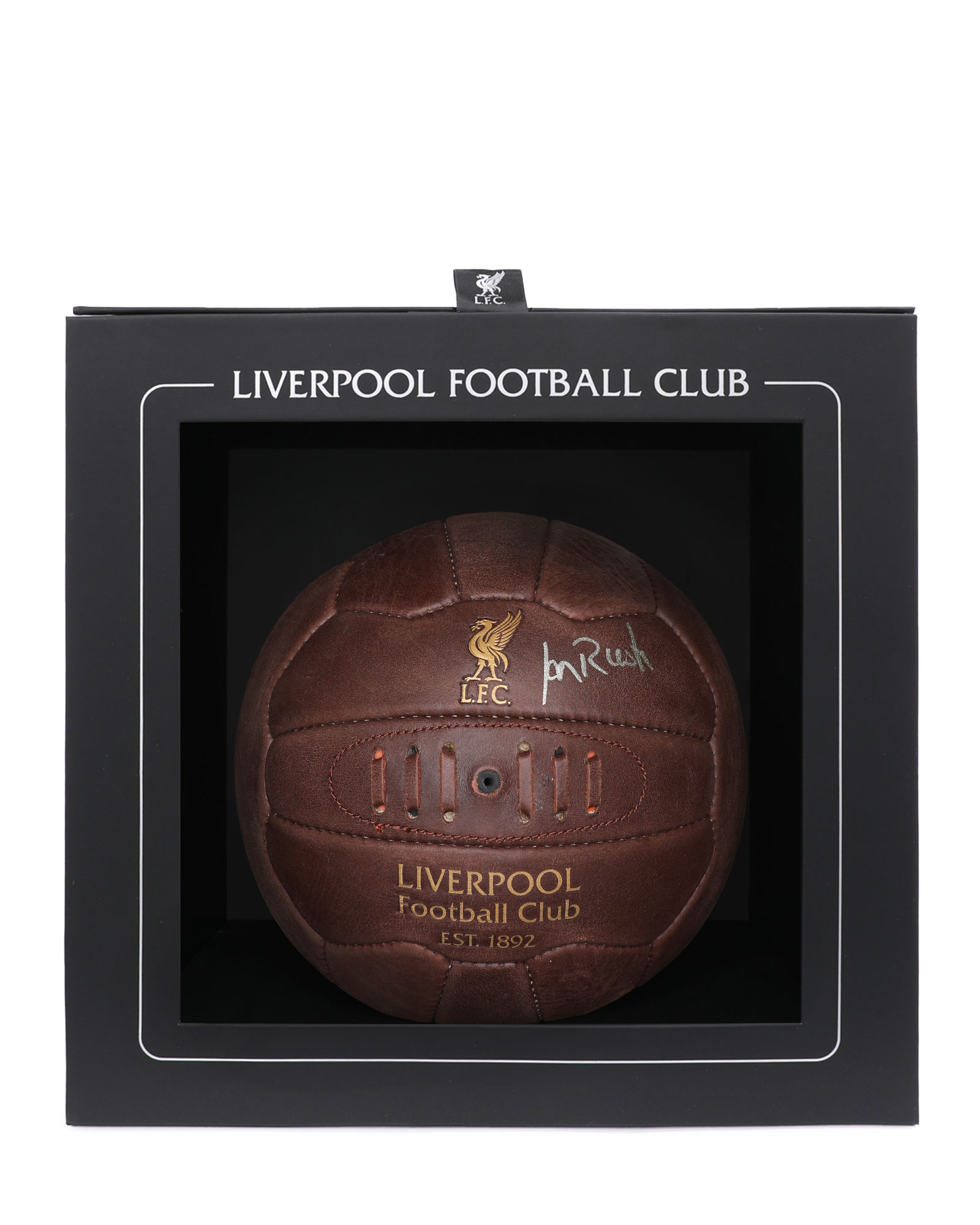 LFC signeret Ian Rush fodbold i boks - Image 1