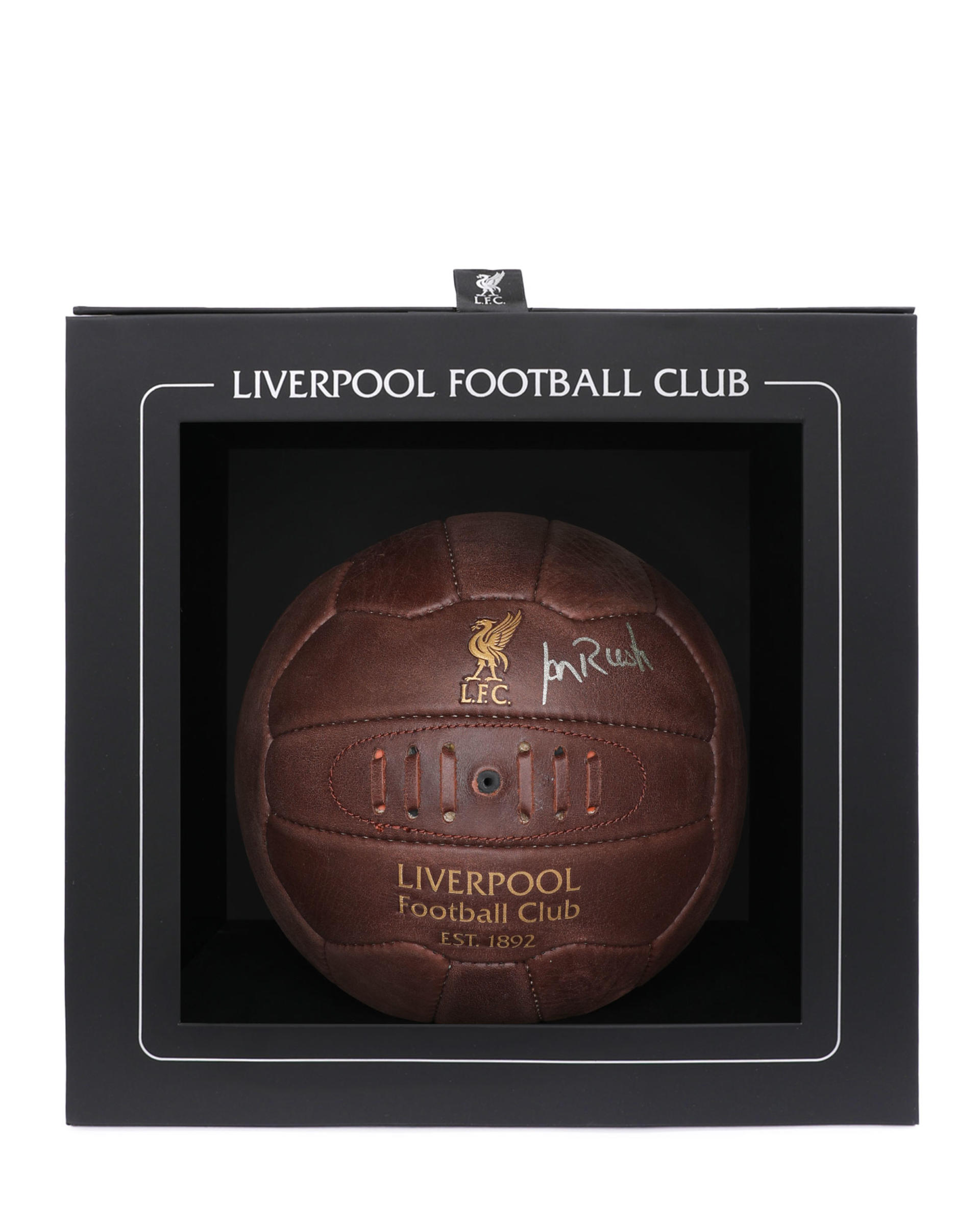 LFC signeret Ian Rush fodbold i boks - Image 1