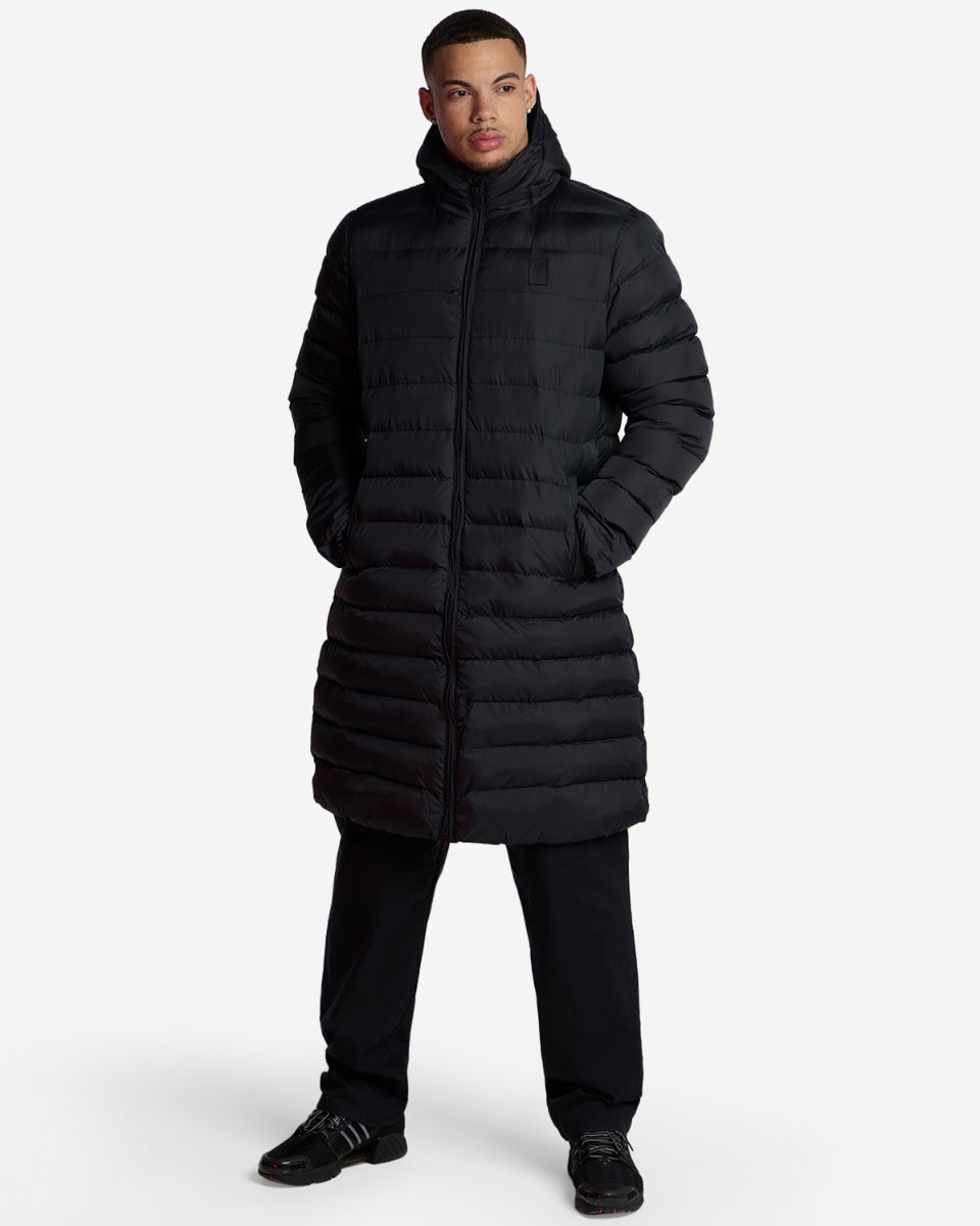 LFC Mens Long Puffa Coat Black - Image 3