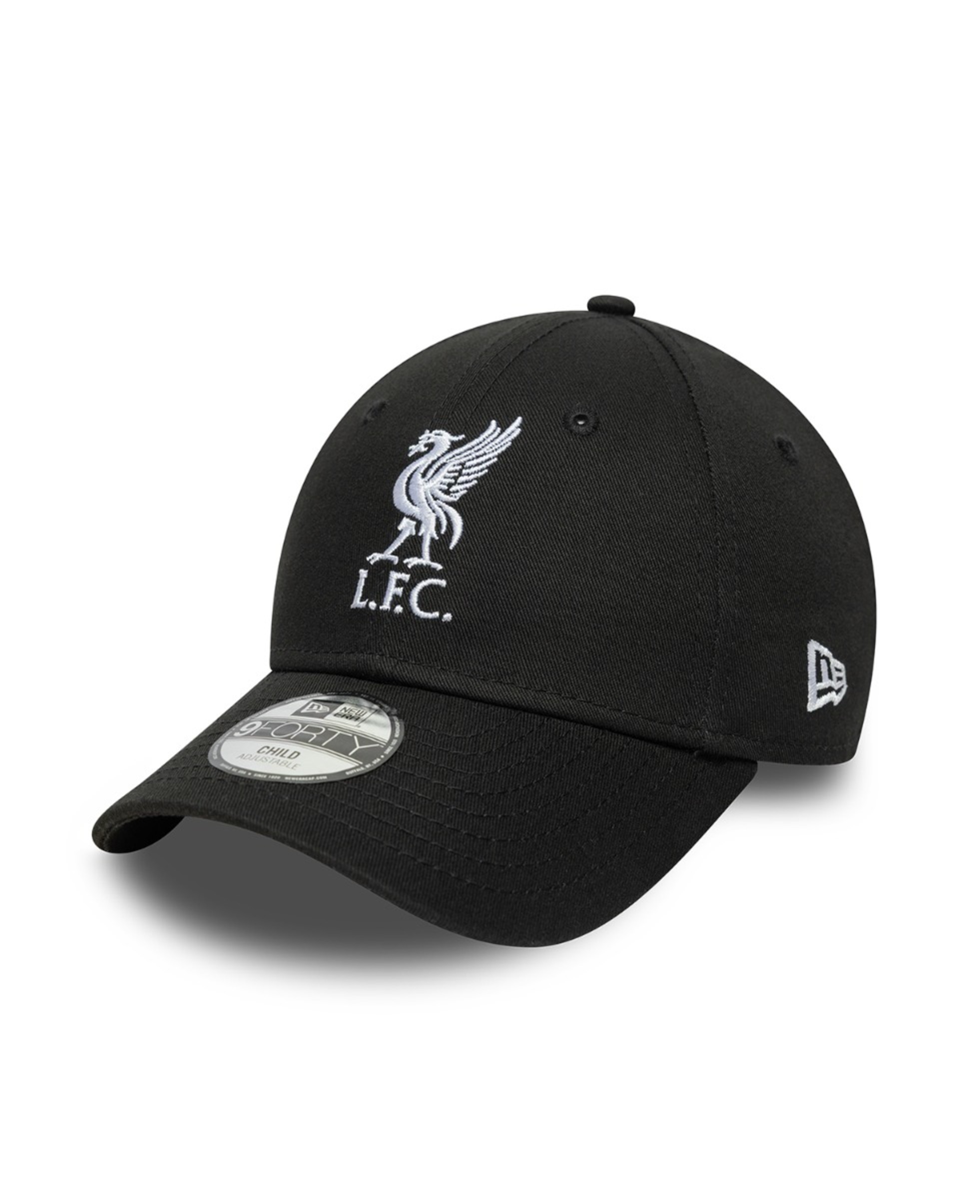 LFC New Era Kids 9FORTY หมวกลิเวอร์เบิร์ด สีดำและสีขาว - Image 1