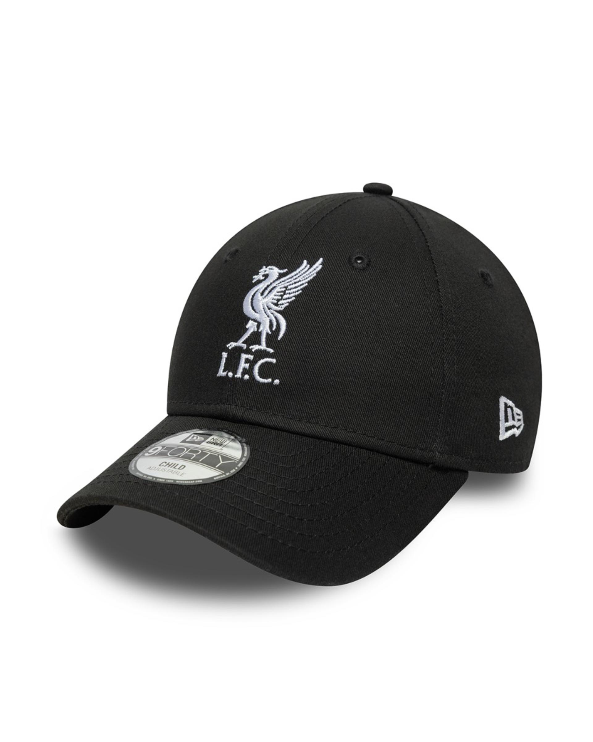 LFC New Era Kids 9FORTY หมวกลิเวอร์เบิร์ด สีดำและสีขาว - Image 1