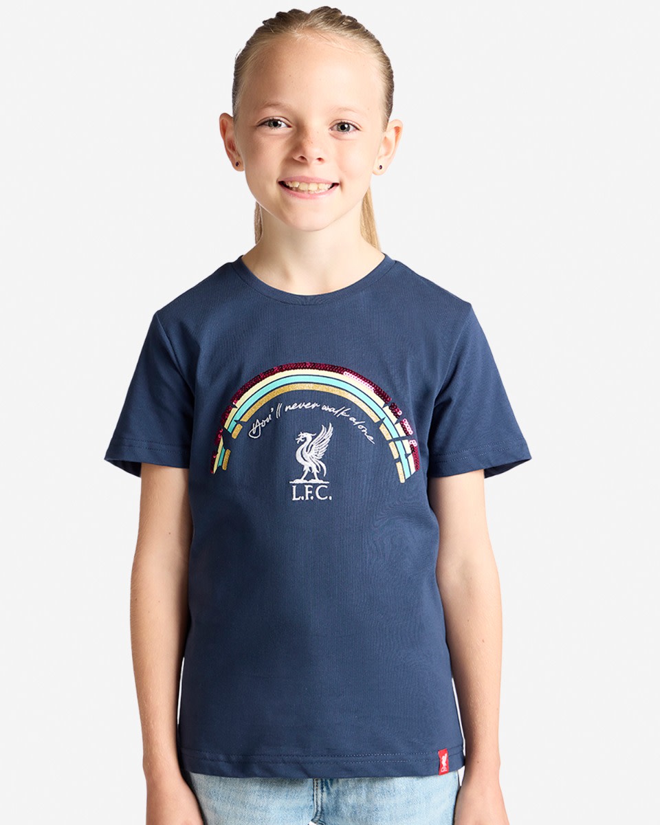 LFC Juniors Rainbow Liverbird Tee Navy - Image 2