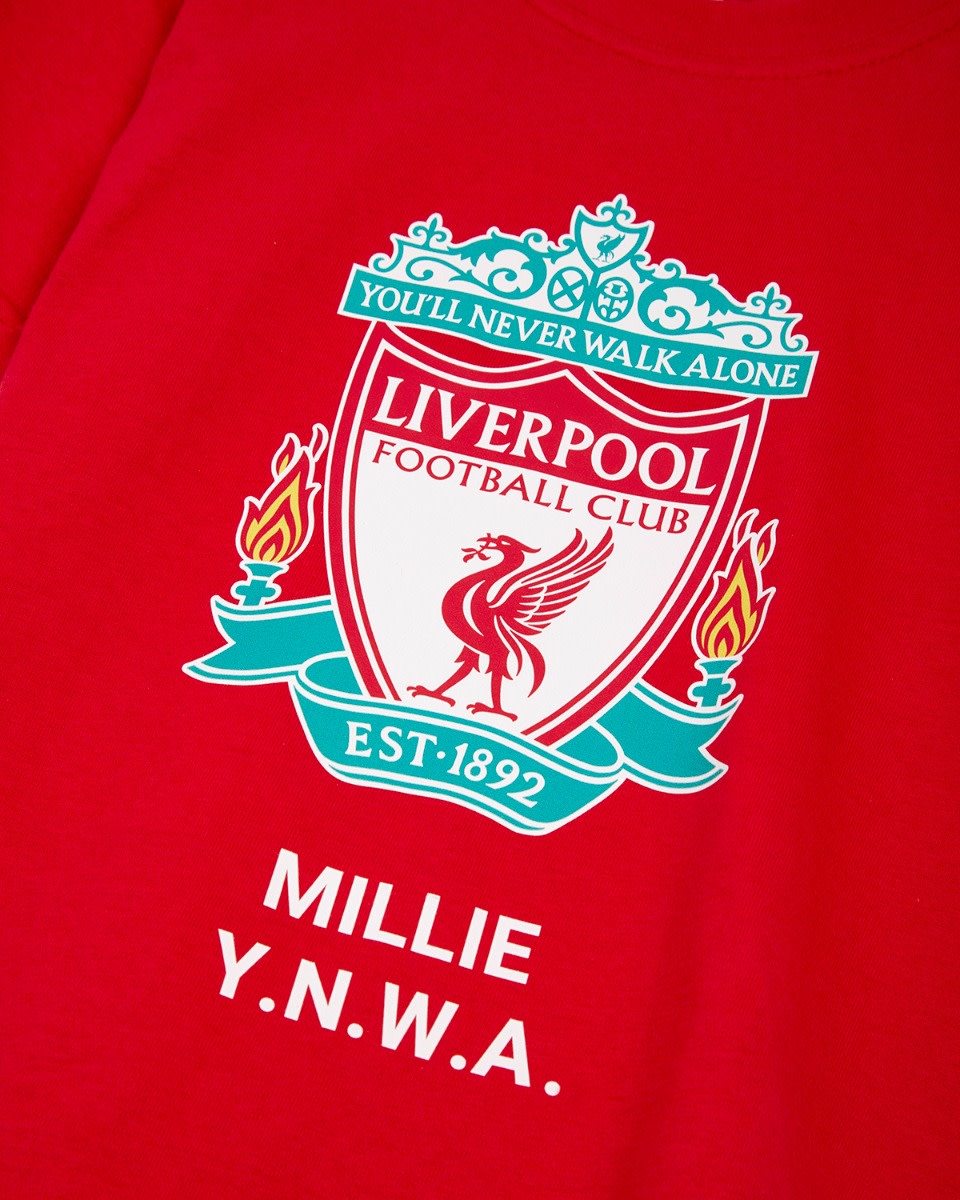 LFC Junior Crest personlig rød T-shirt - Image 3