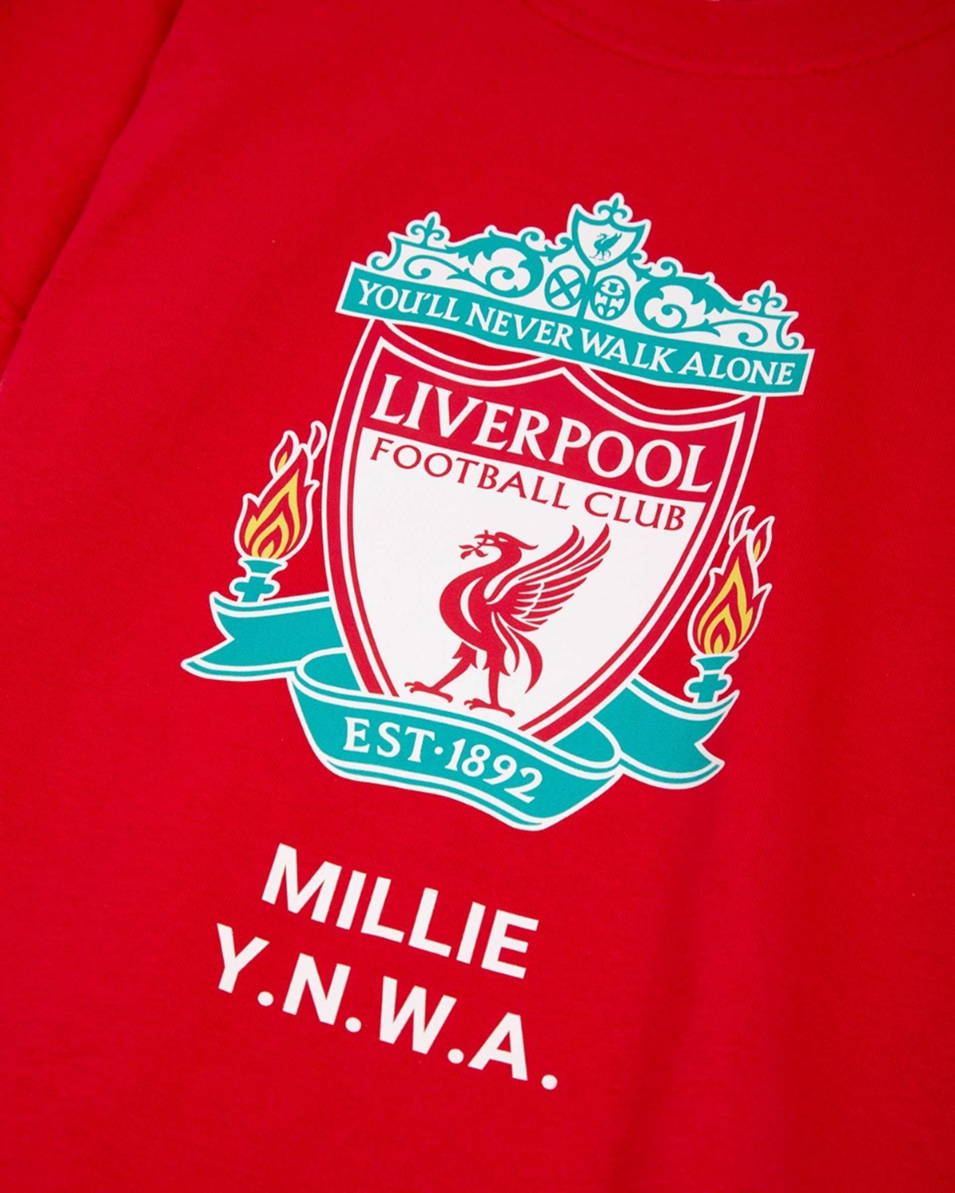 LFC Junior Crest Personalisierbares rotes T-Shirt - Image 3