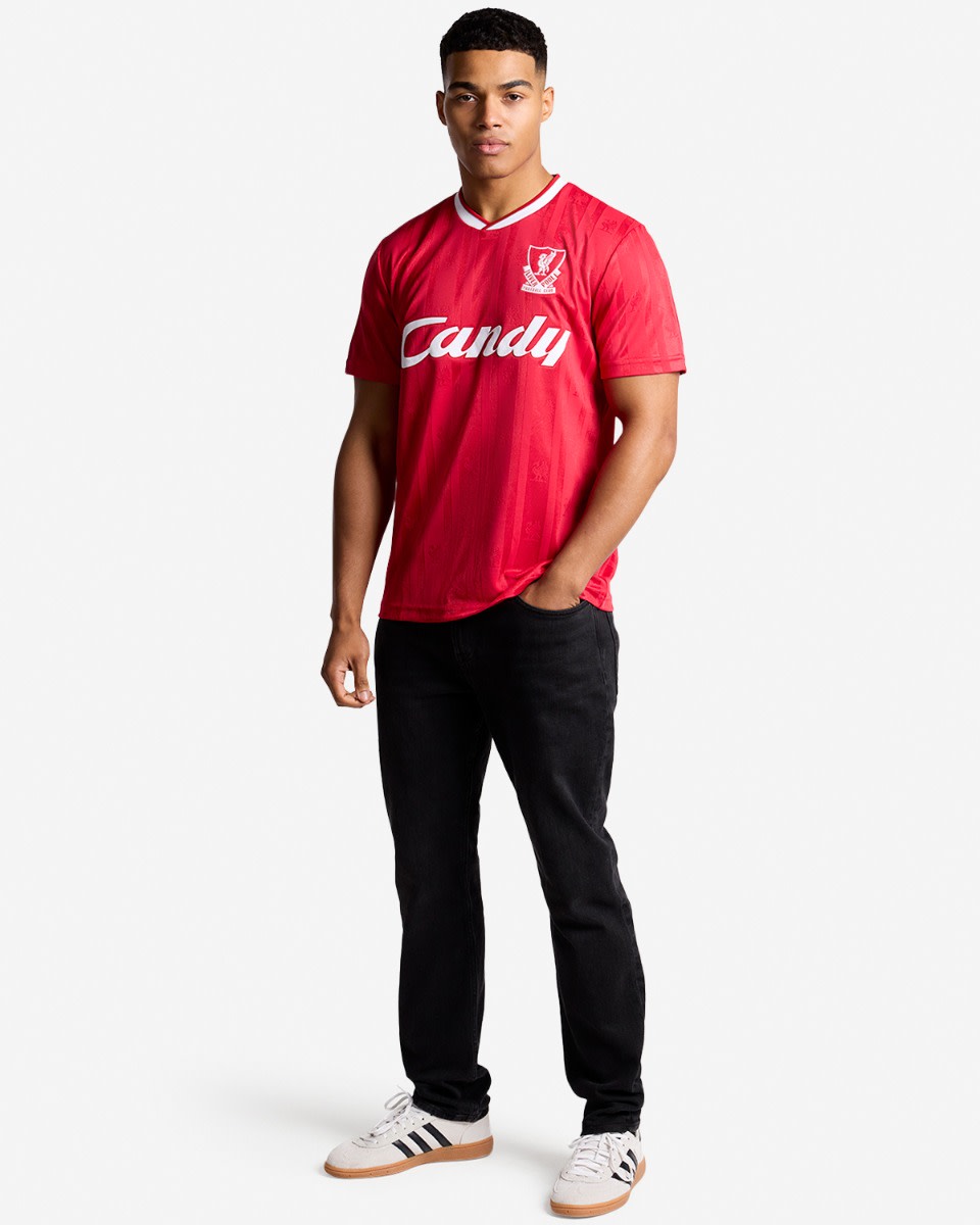 LFC Adults Retro 87-89 Candy Red Home Shirt - Image 3