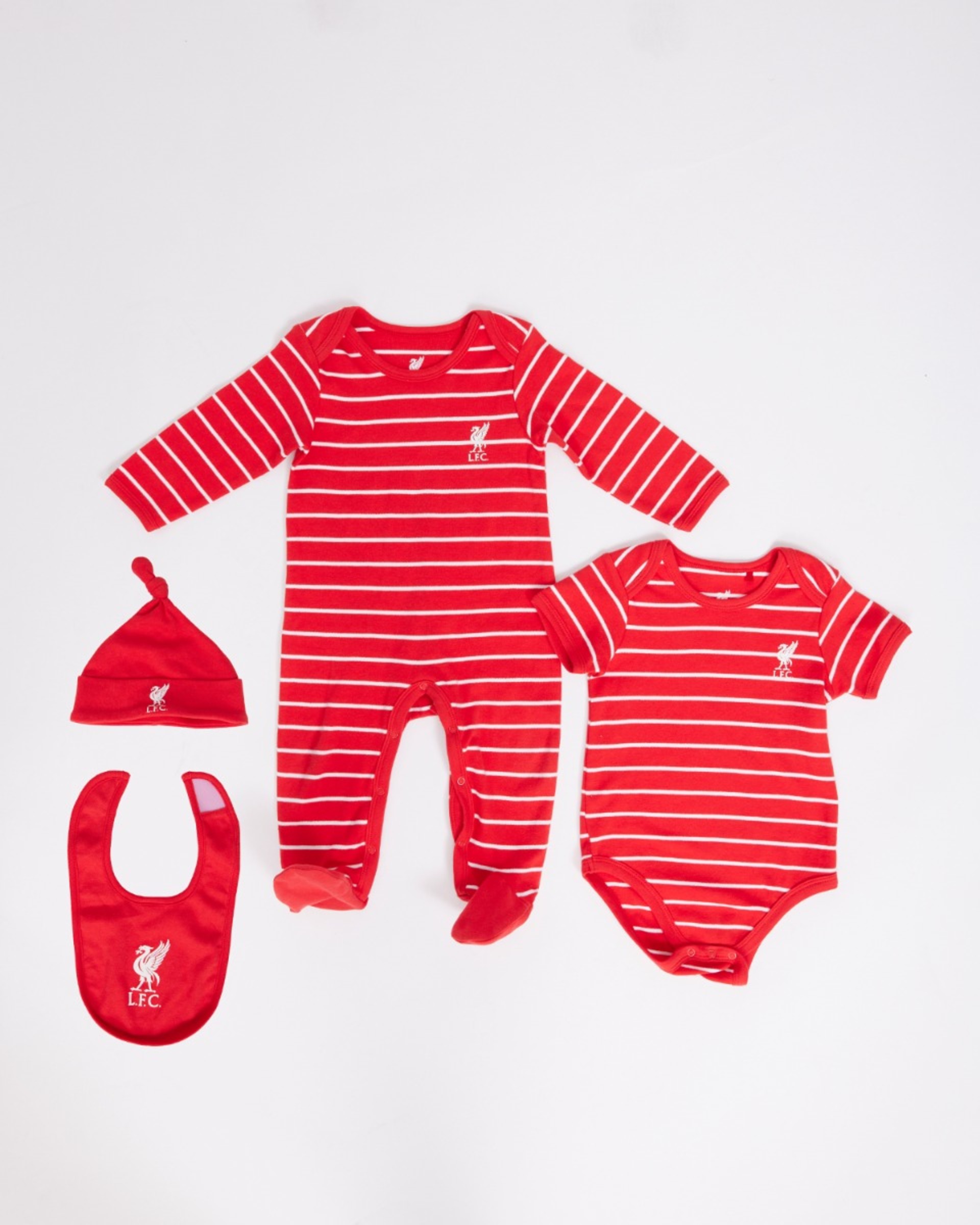 LFC Babykleider-Set, 4-teilig, rot gestreift - Image 1